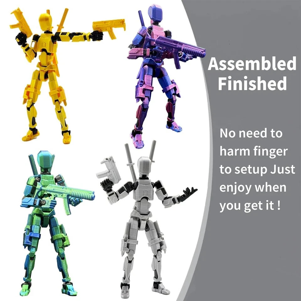 T13 Action Figure Set (Assembly Completed), 3D Printed Multi-Jointed, Titan 13 A