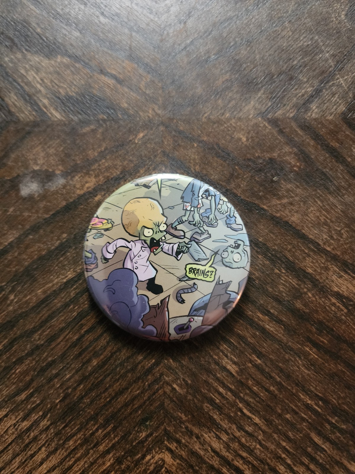Plants vs Zombies Fan Comic Upcycled Pins Zombie Invasion Brains & Wizard Blast