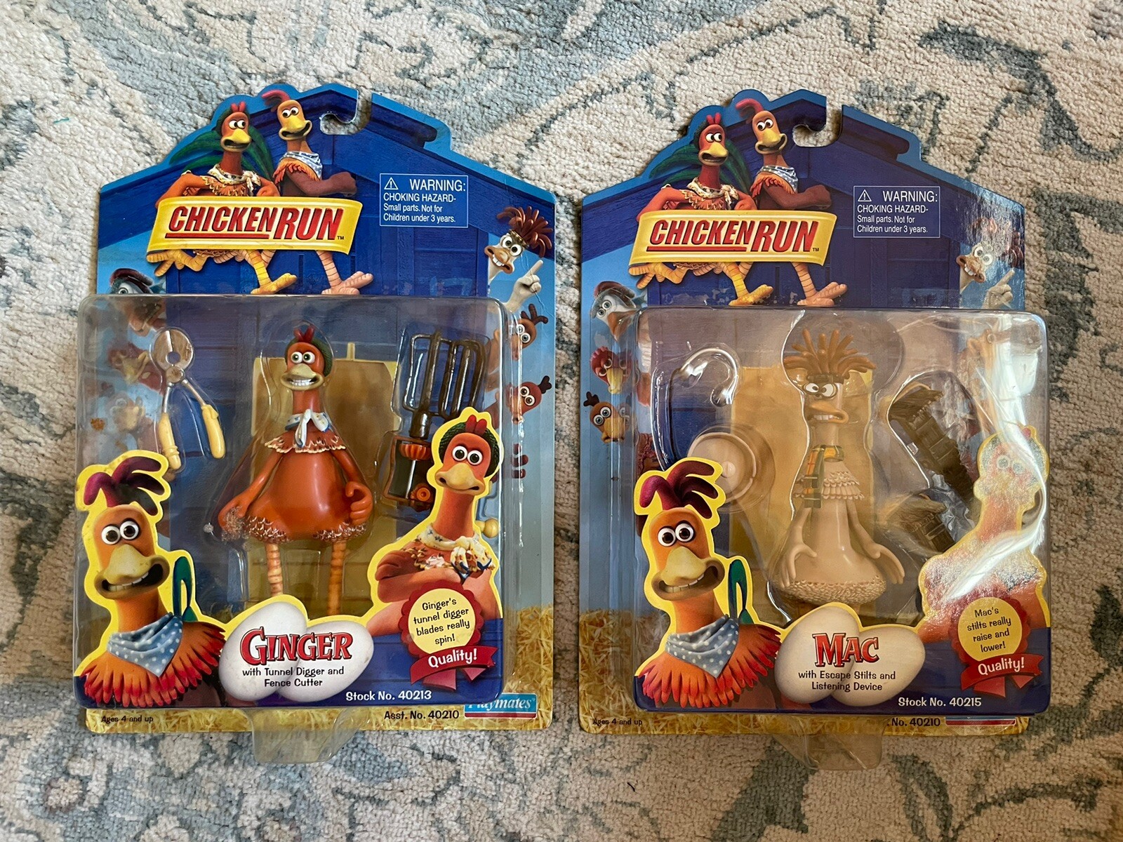 Chicken Run Mac & Ginger Action Figures Playmates NIB 2000 Lot Of 2