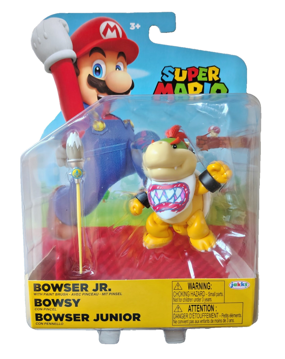 Jakks Nintendo World Super Mario BOWSER JR. w PAINT BRUSH 3″ Figure NEW 2026