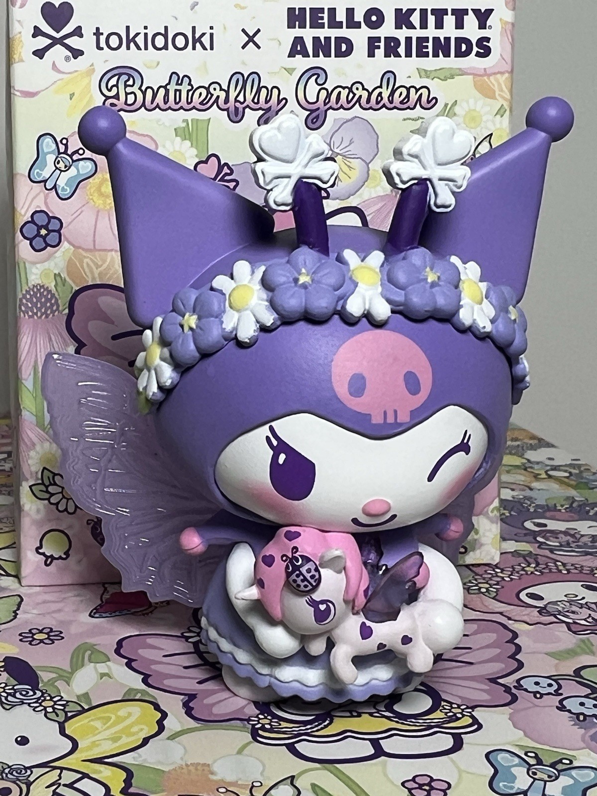Tokidoki x Hello Kitty & Friends Butterfly Garden Kuromi 3″ Vinyl Figure New