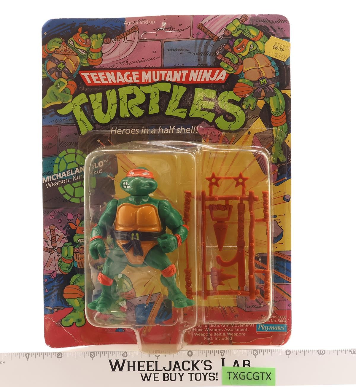 Michaelangelo Hard Head 10-Back Teenage Mutant Ninja Turtle Playmates NEW SEALED