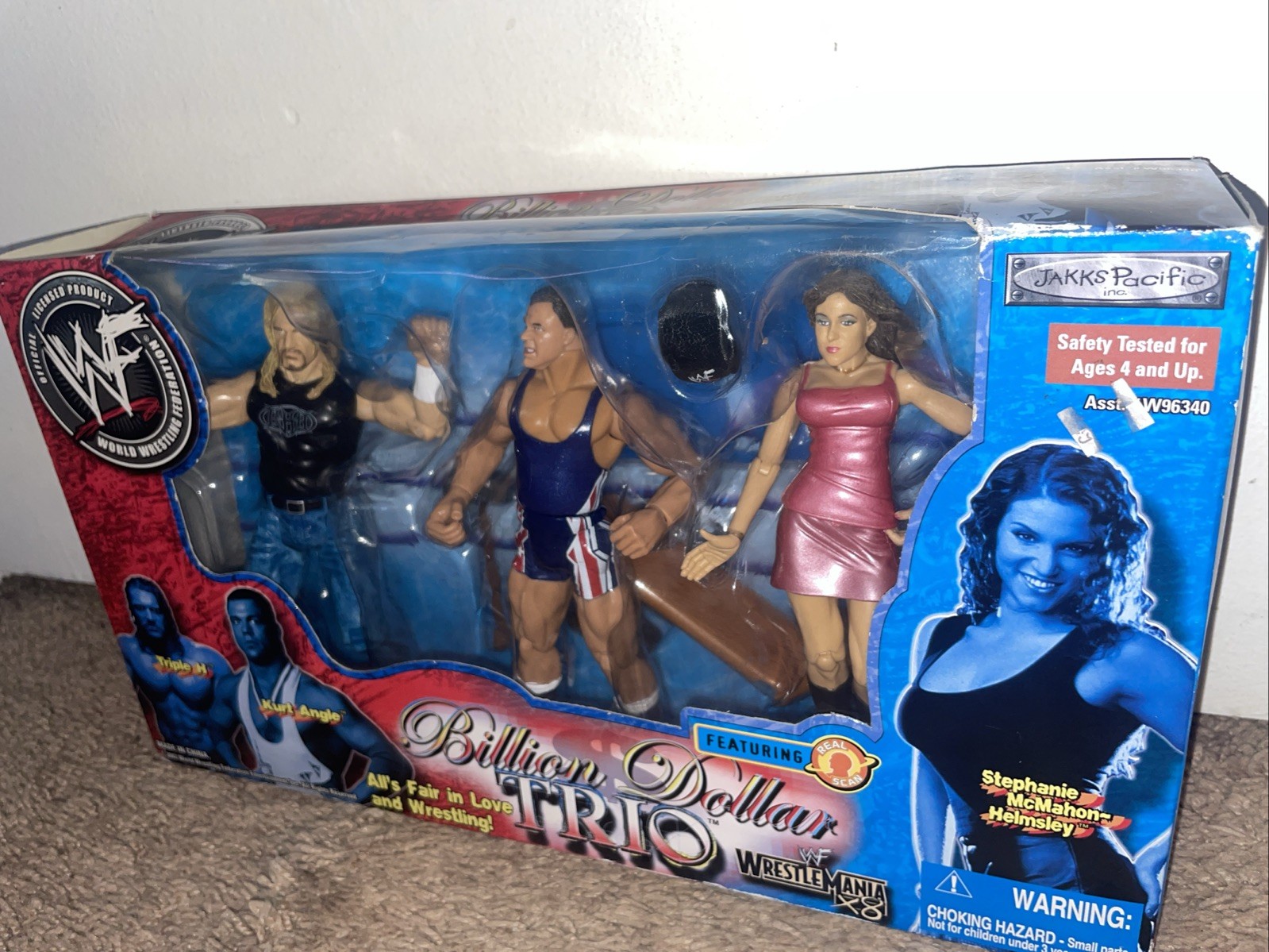 2002 WWF Jakks Billion Dollar Trio Triple H Kurt Angle Stephanie McMahon 001
