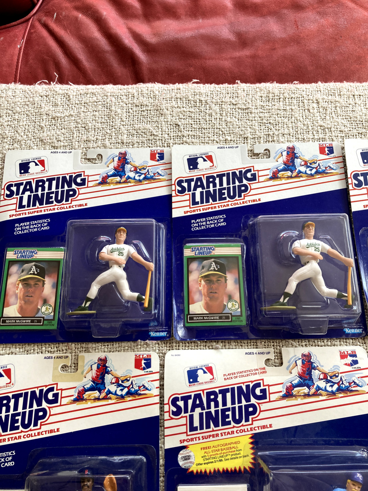Lot of 8 Starting Lineup Figures 1988-1989 McGwire Seitzer Puckett Saberhagen