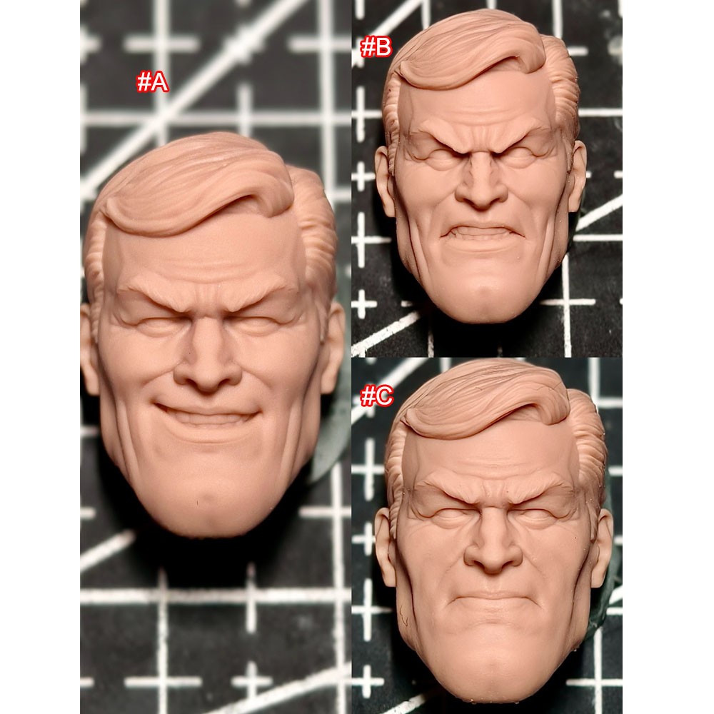 Unpainted 1/18 Comic Head Sculpt Model For 3.75″ Action Figure Acid Rian Joytoy