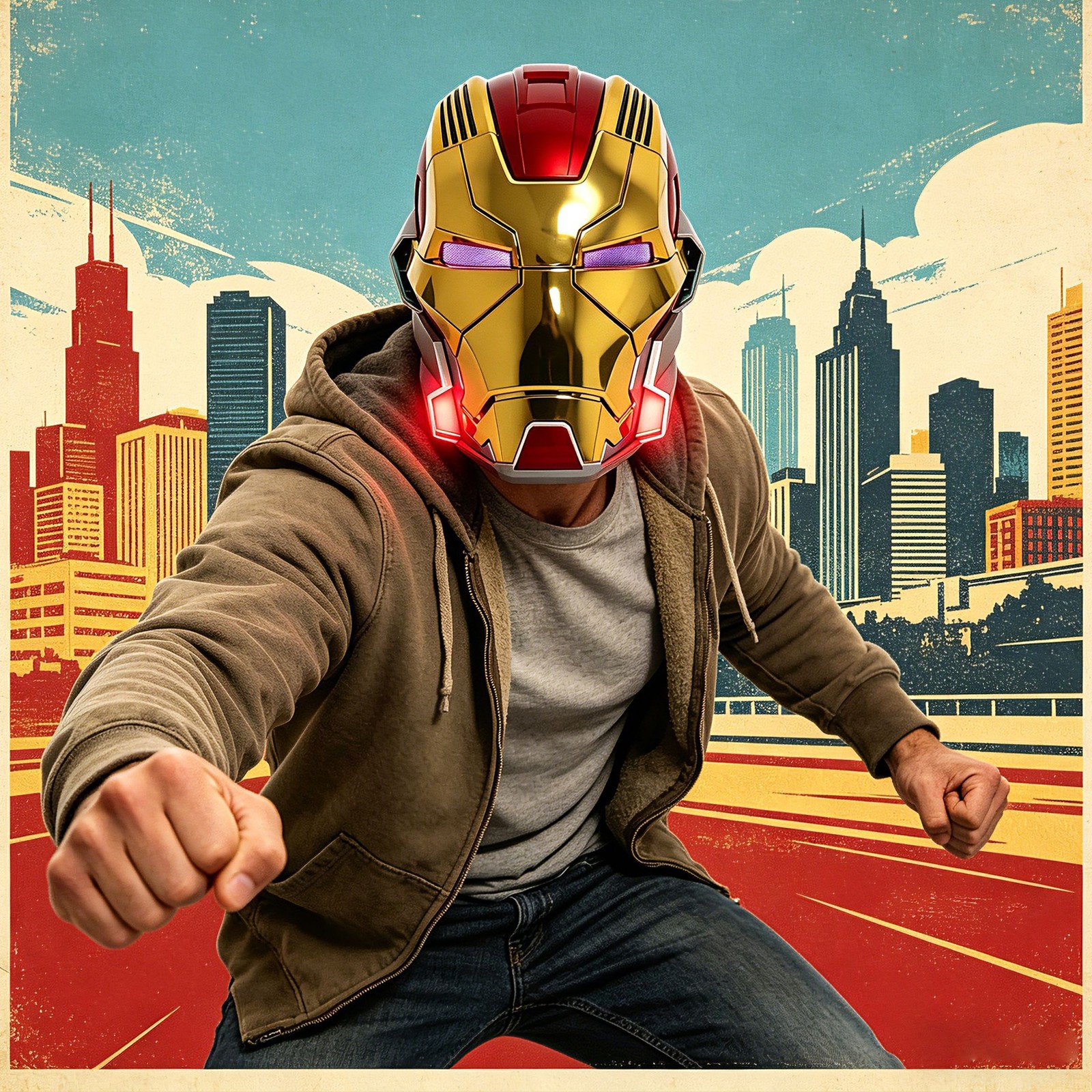 Iron Man MK17 Heart Breaker Helmet Gold English 1/1 Wearable Voice-control Props
