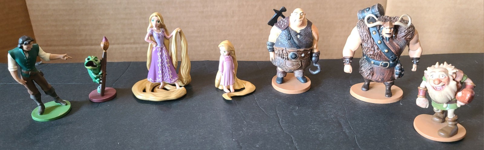 Lot Of 7 Disney Tangled 3.75″ PVC Figure Cake Toppers Rapunzel, Flynn, Pascal ++