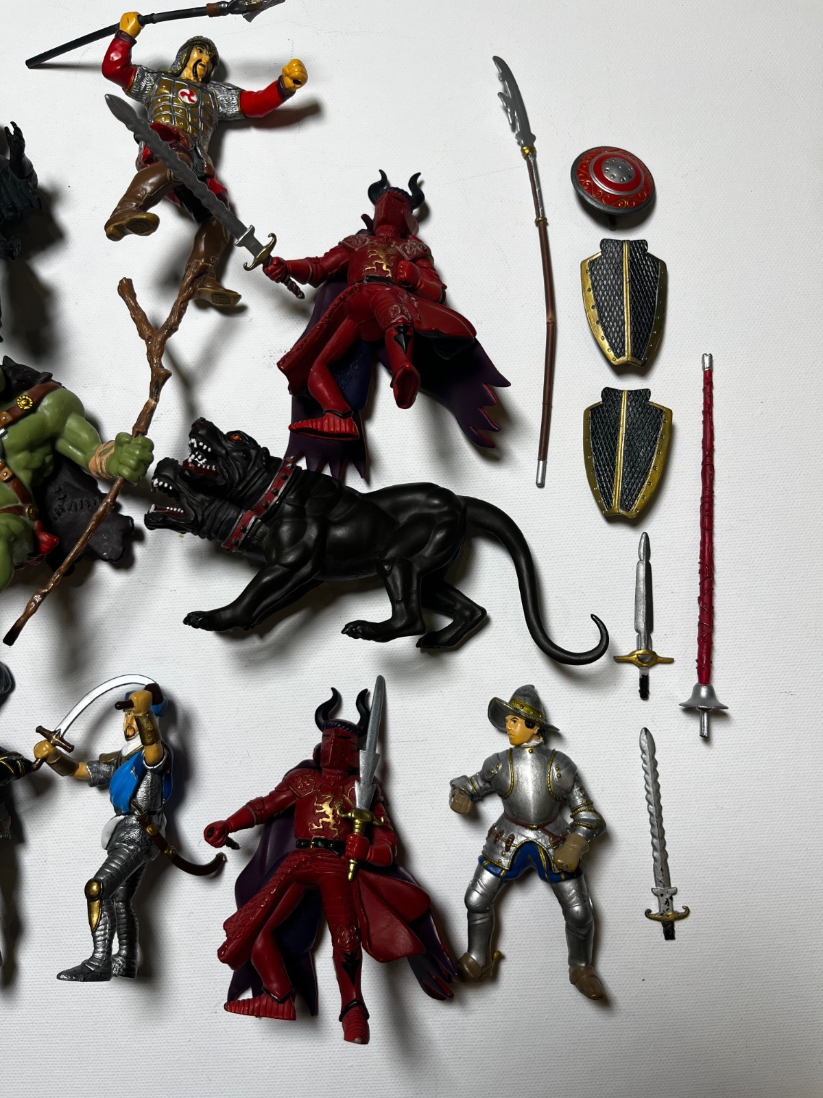 Mixed Lot 11 Papo Knights Pirates Fantasy Orc Dog Medieval Figures, Weapons