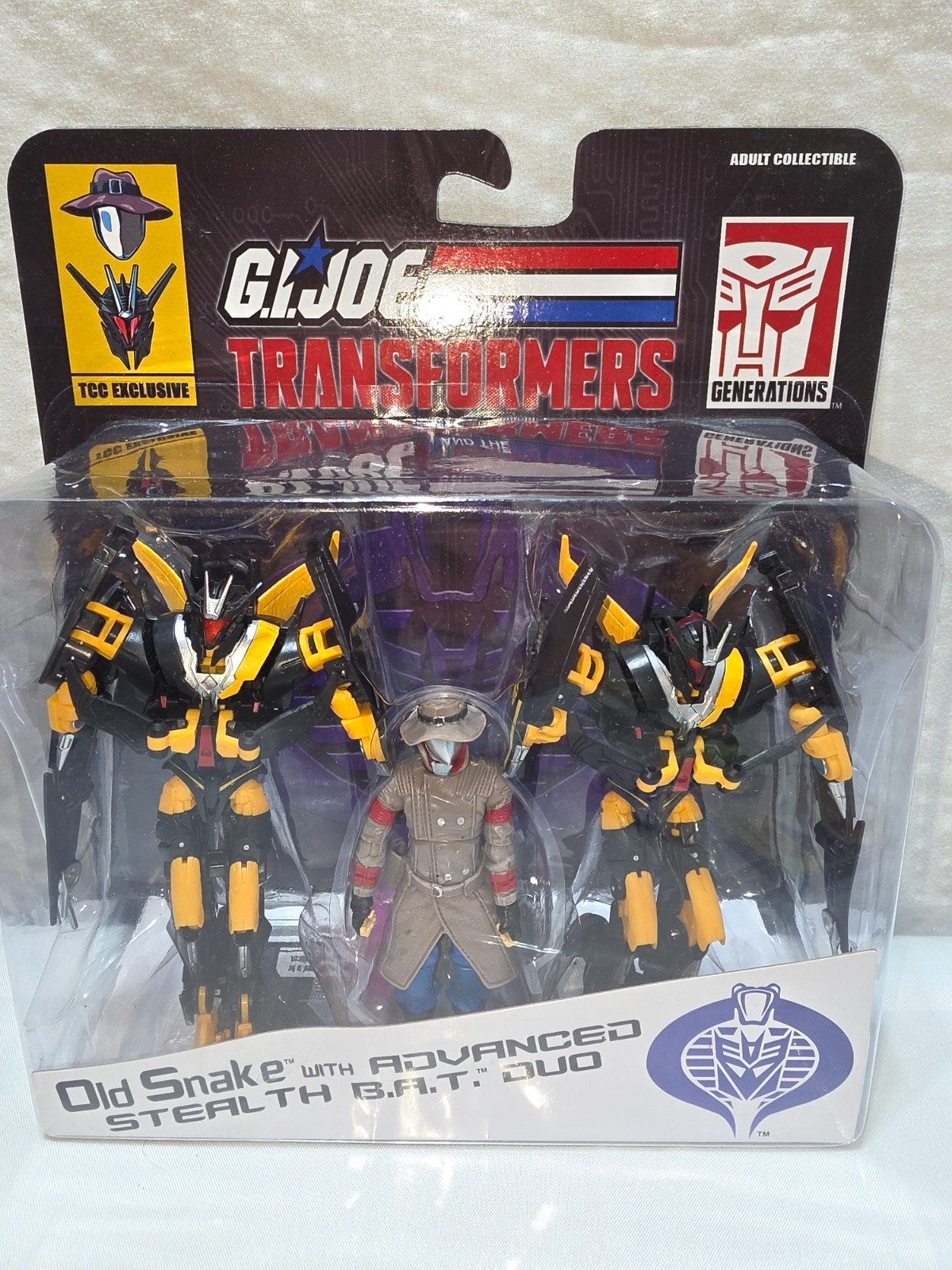 GI Joe Transformers Club Exclusive 2015 Old Snake & Stealth BATs NEW SEALED