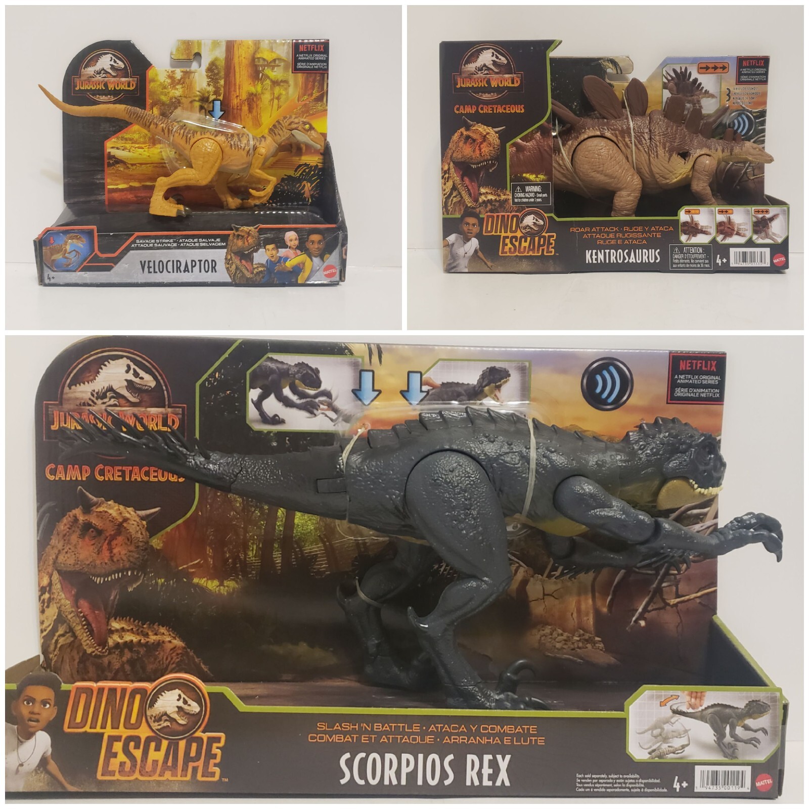 Jurassic World Dino Escape Roar Attack Kentrosaurus or Scorpios Rex YOU PICK New