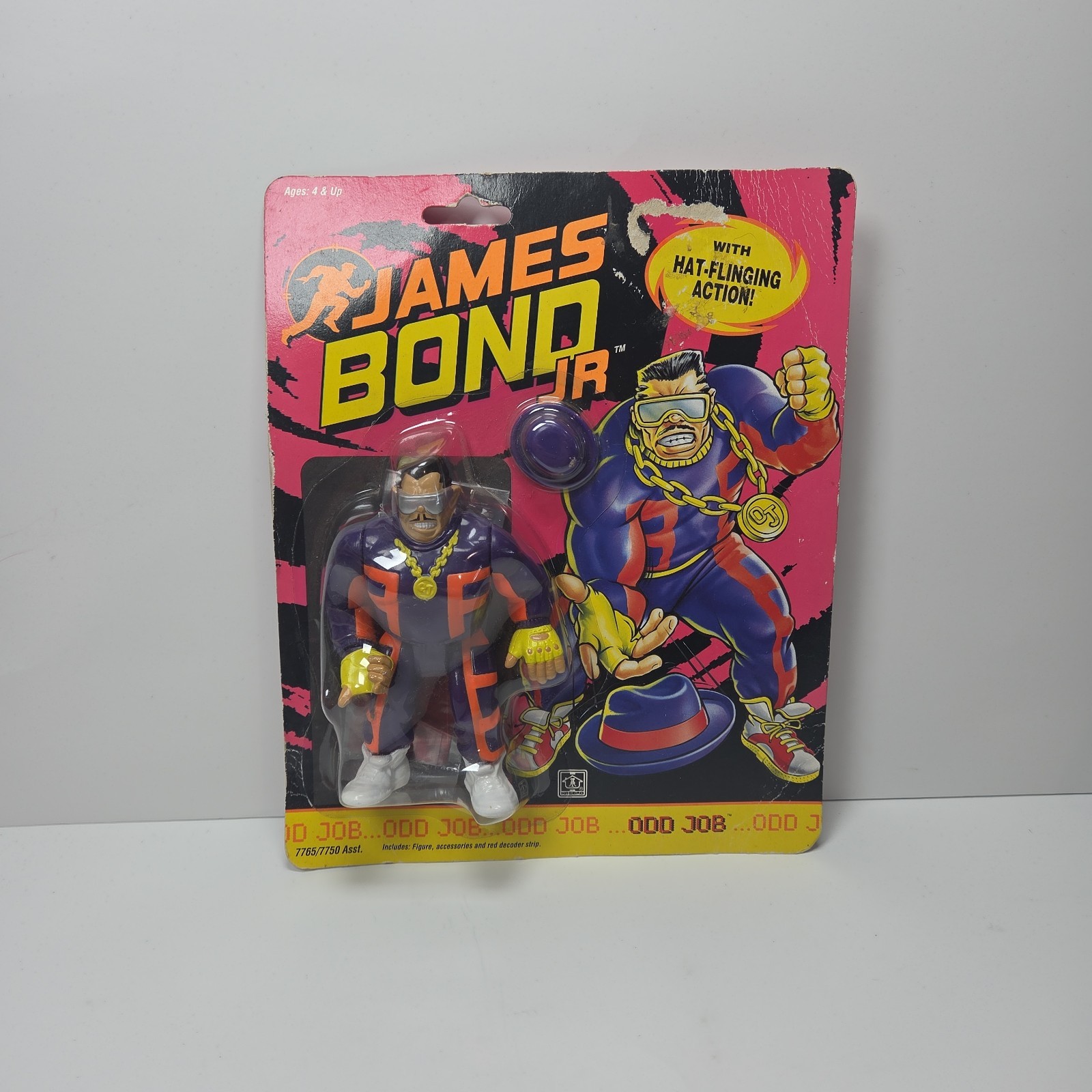 Vintage 1991 James Bond JR. Odd Job with Hat Flinging Action Figure Hasbro