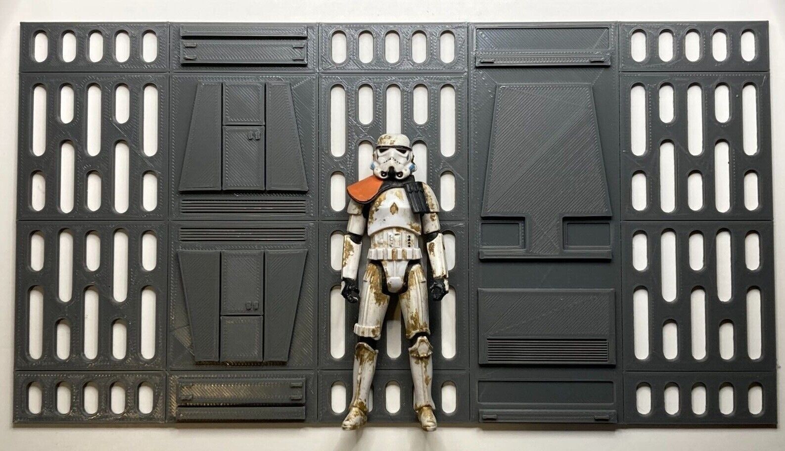 STAR WARS STYLE WALL PANEL ONE SOLID PIECE for 1:18 scale 3.75″ FIGURE DIORAMA