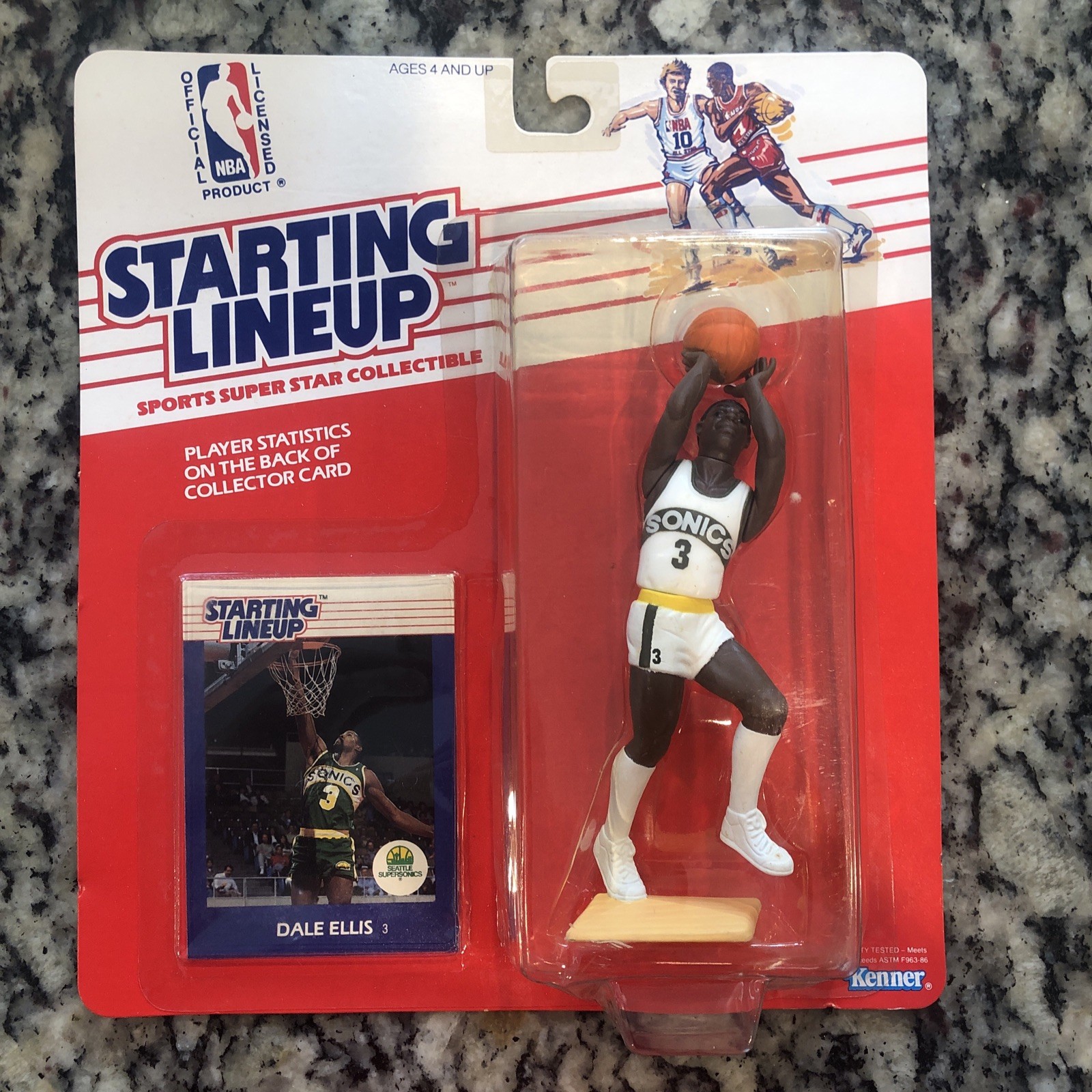 1988 DALE ELLIS SLU Starting Lineup NBA Seattle Supersonics