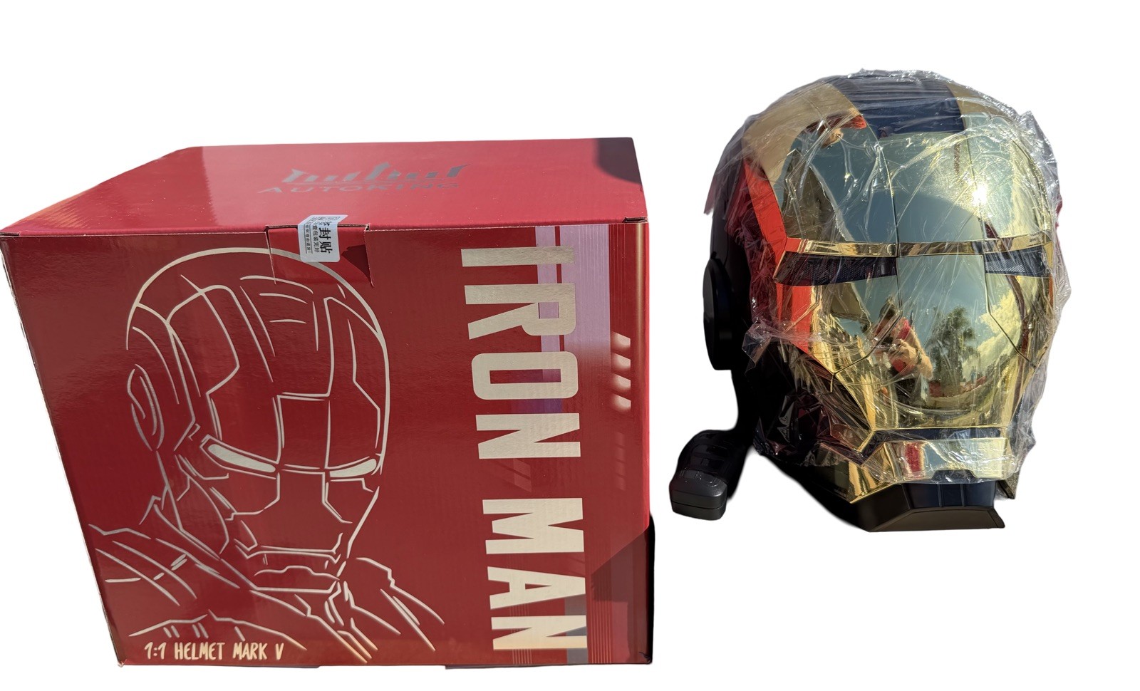 AUTOKING 1:1 Wearable JARVIS Voice Control Cosplay Iron Man MK5 Helmet Mask Gift