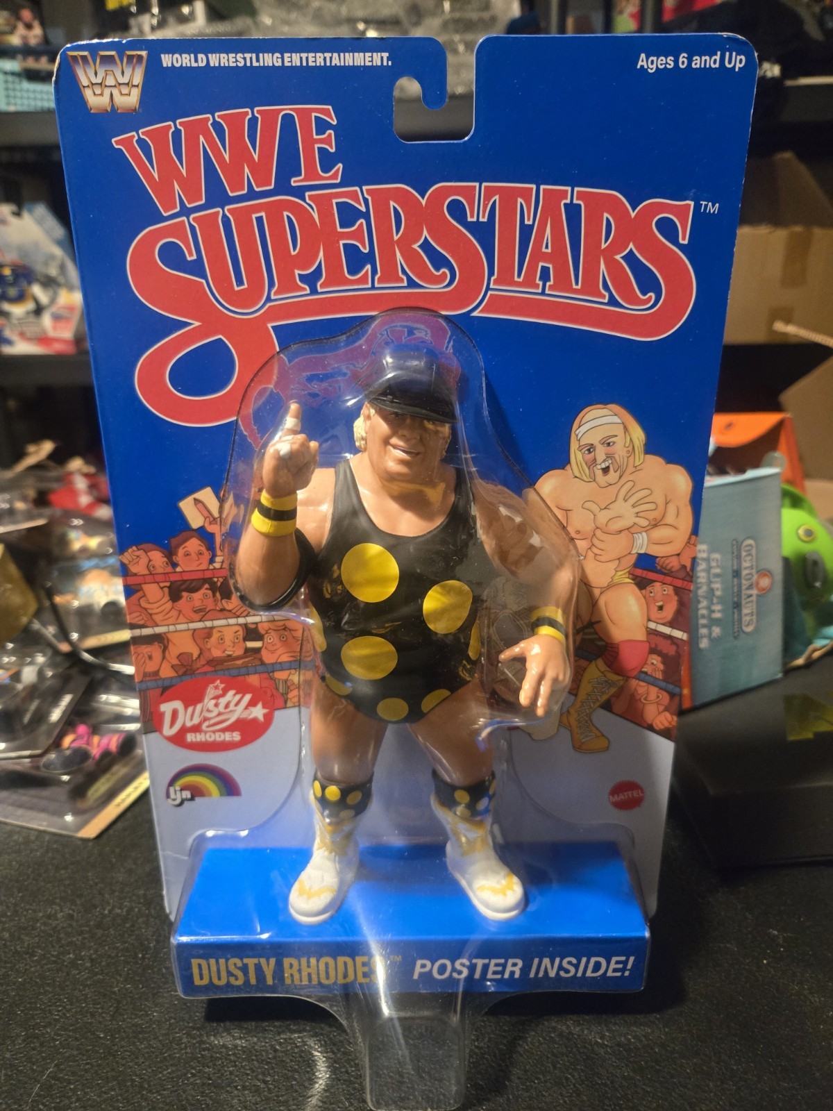 WWE LJN Superstars Dusty Rhodes Action Figure, 8″ Collectible NEW From Mattel