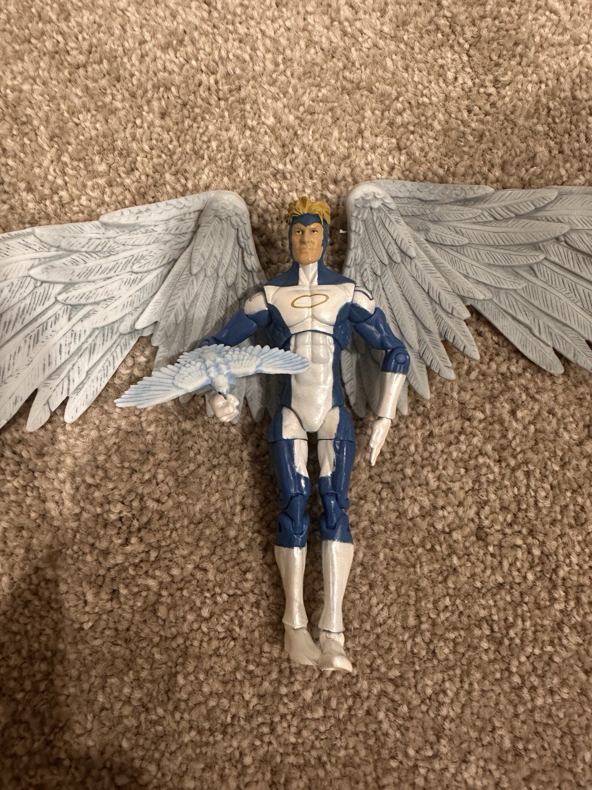 Marvel X-Men Angel Action Figure Blue & White w/ Gray Wings Plastic