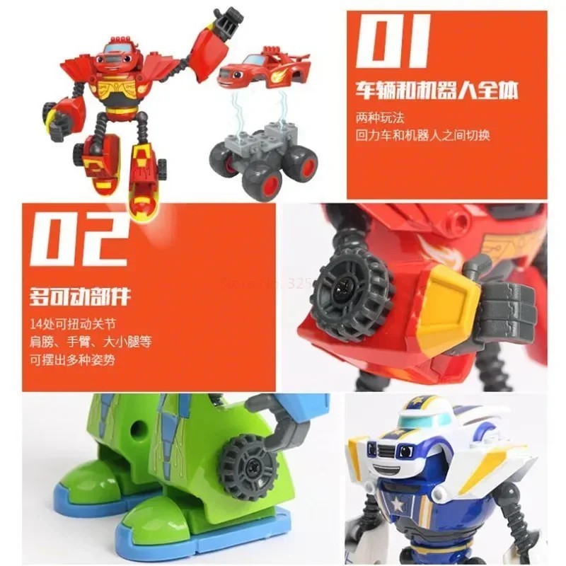 New Plastic/alloy Cartoon Monster Action Figure Blaze Machines Car and Robot Toy