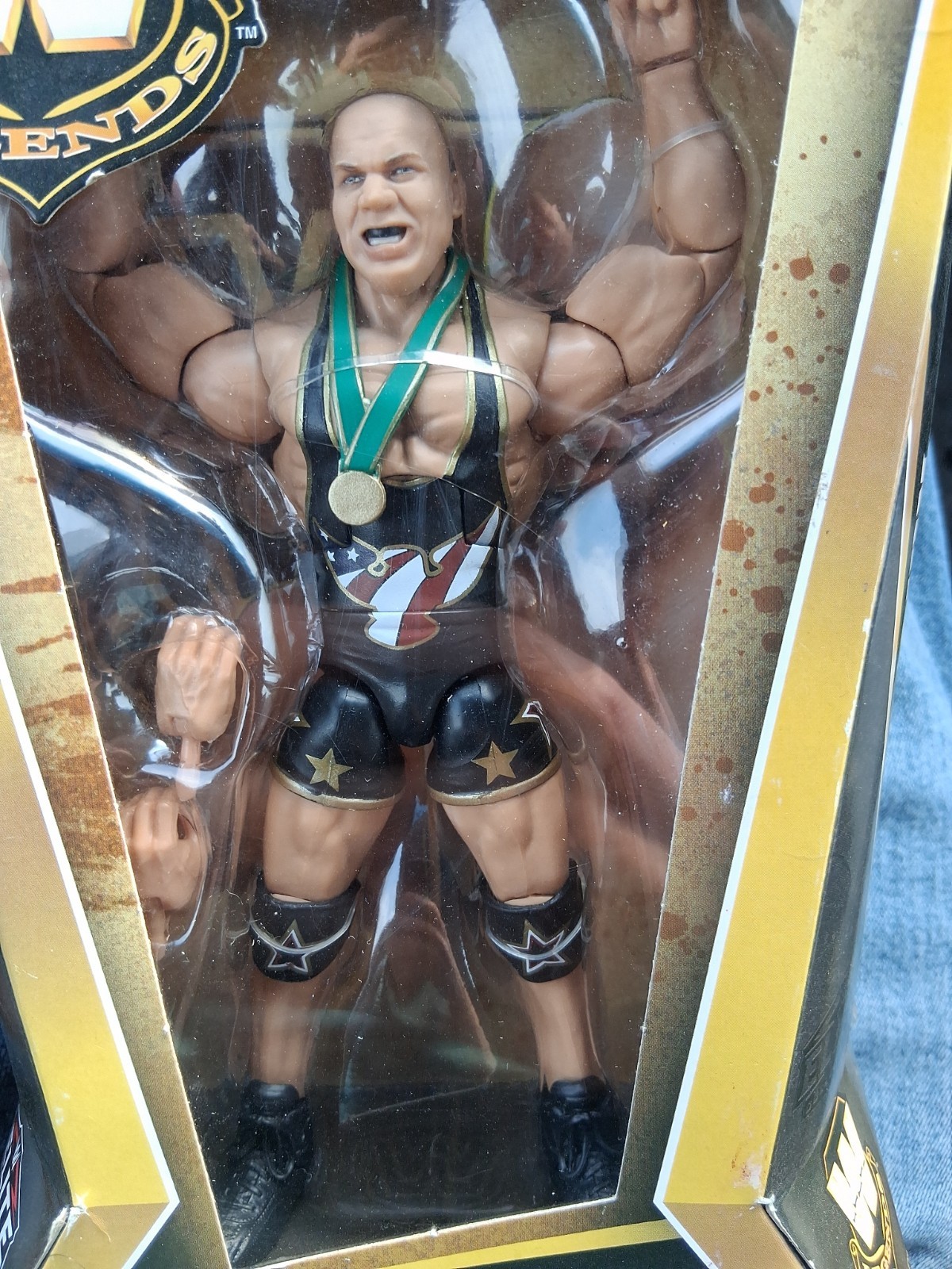 WWE Elite Collection Legends Series 26 Kurt Angle 6″ Figure New Damaged Box