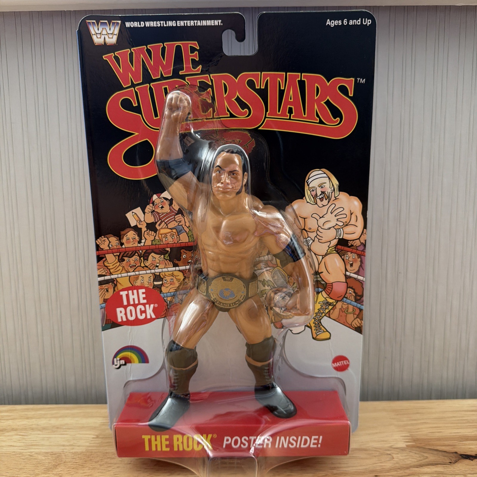 WWE Superstars LJN 2026 THE ROCK Chase Black Card 8″ Wrestling Figure – Creased