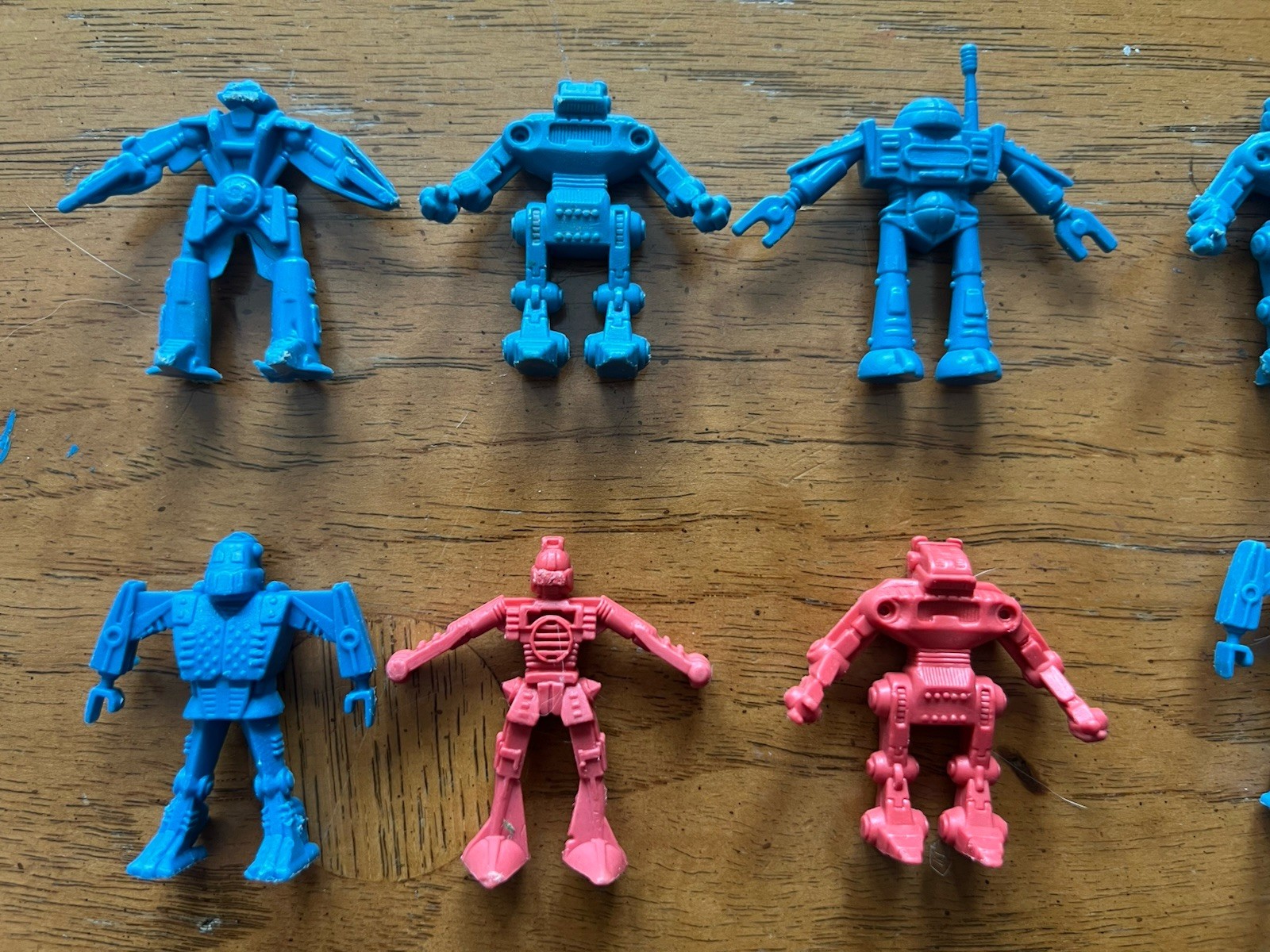 Vintage Arco Rogun Robots Mini Figures Lot Of 10! 80’s Sci-Fi Red Blue & Black