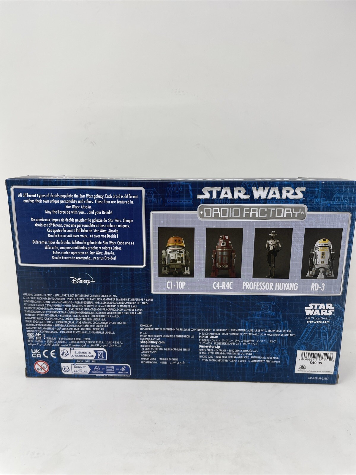 Disney Star Wars Droid Factory AHSOKA 3.75″ Figures C1-10P C4-R4C RD-3 Huyang