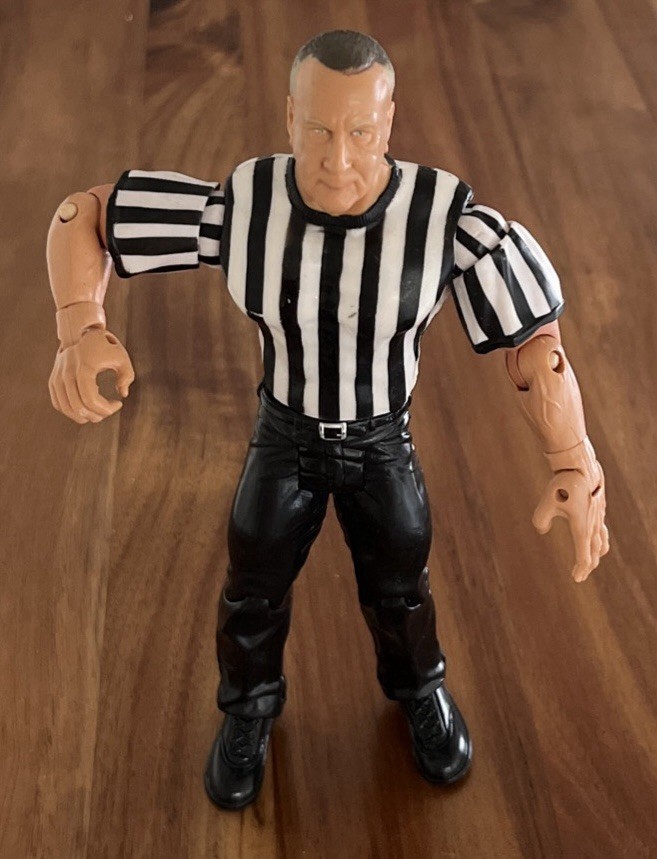 WWE WWF TNA Earl Hebner referee Legends of the Ring wrestling figure Jakks
