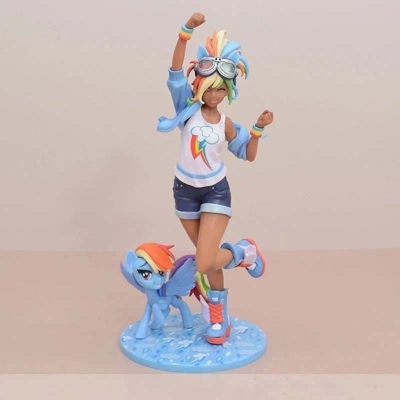 New My Little Pony Rainbow Dash Bishoujo Multicolor PVC Action Figure Toys Gift