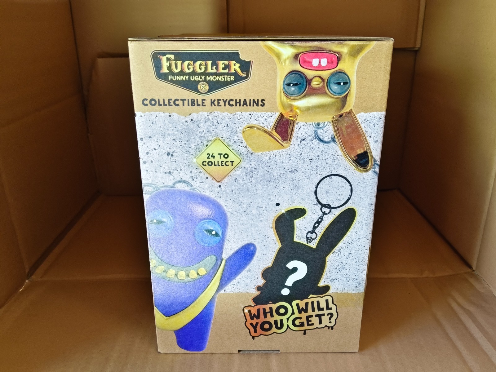 Lot Of 4 Pieces Fuggler Funny Ugly Monster Collectible Keychains Gold Edition