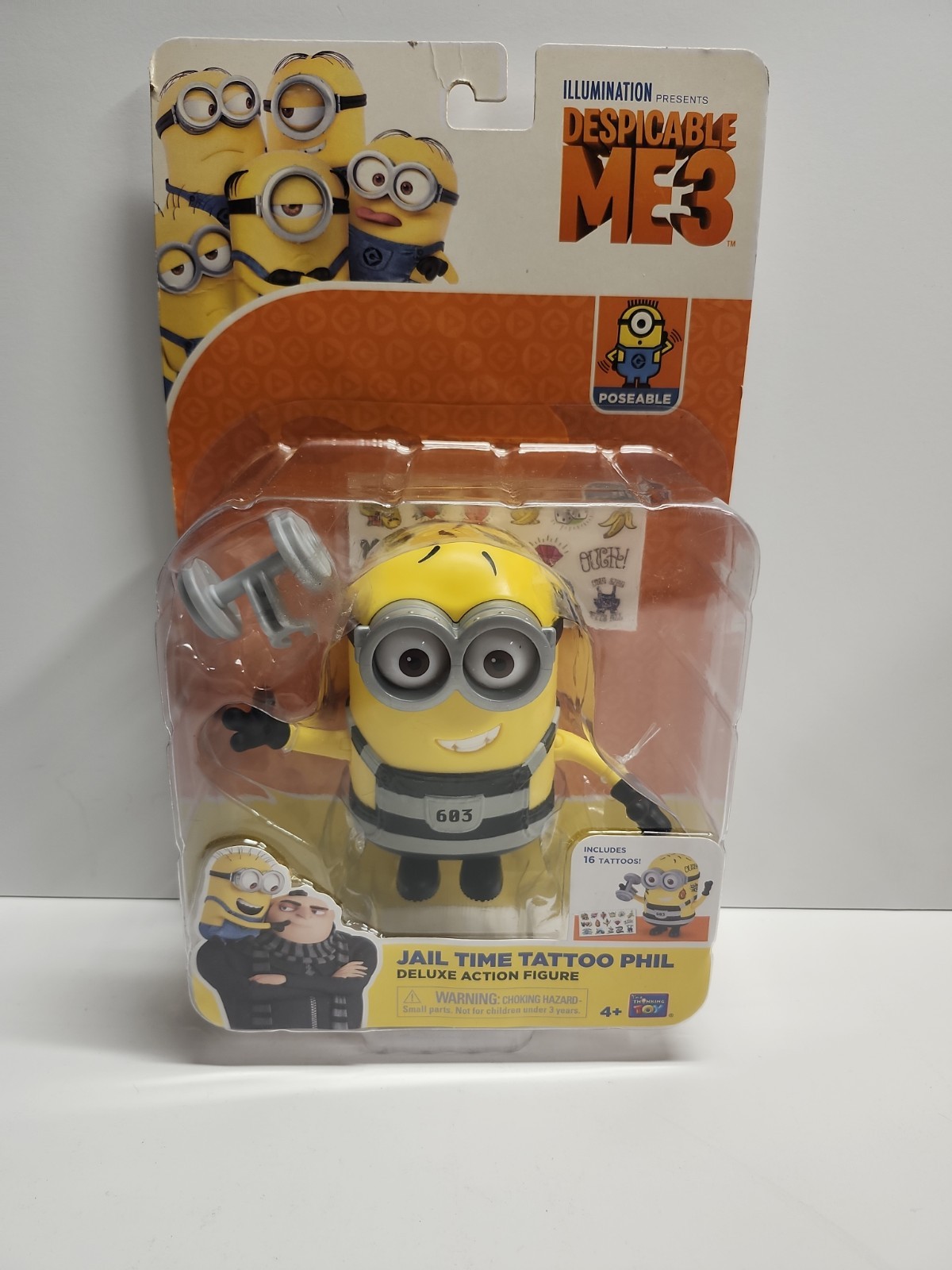Despicable Me Posable Minion Tattoo Jailtime Phil Deluxe Deadstock Action Figure