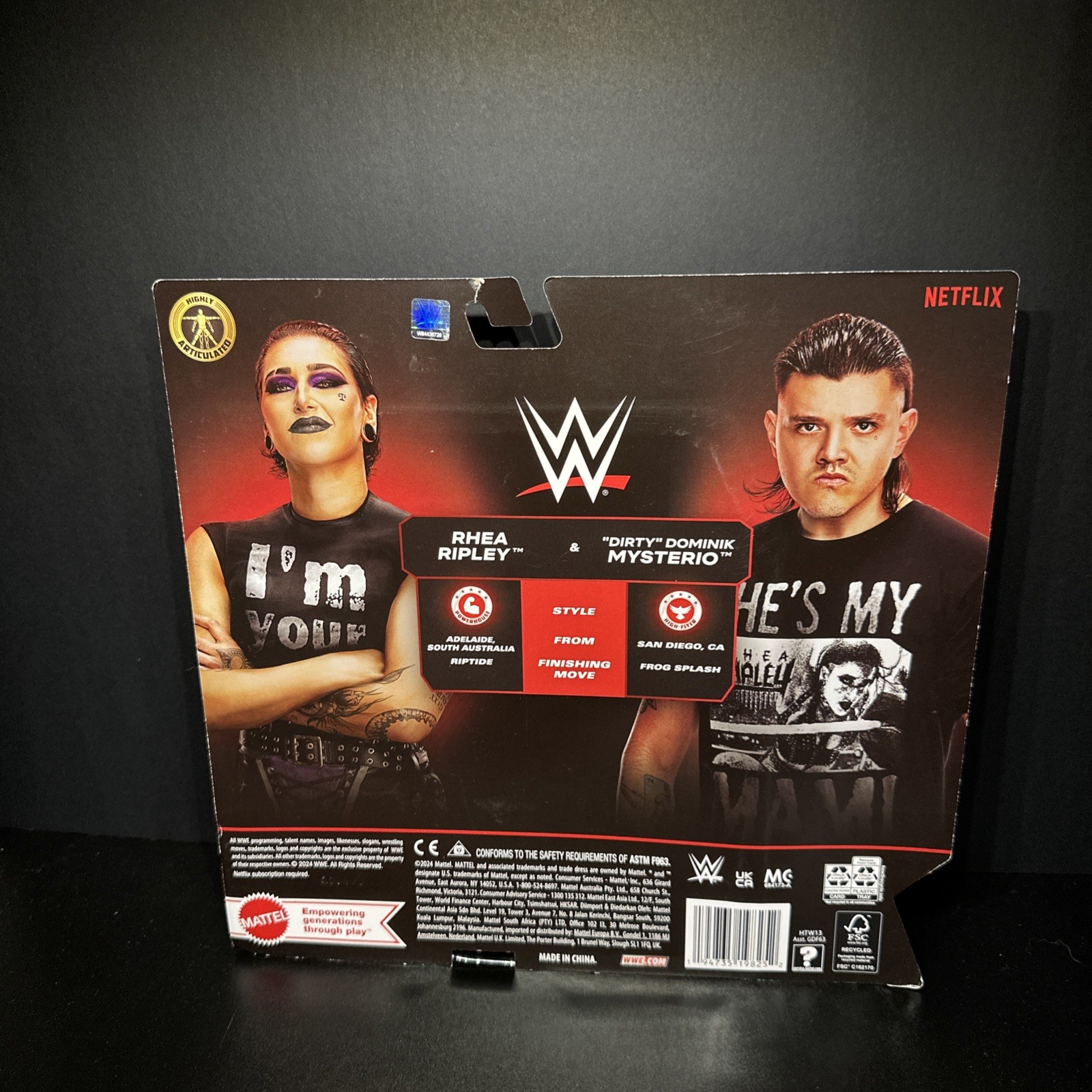 Mattel WWE Main Event Series Raw On Netflix Rhea Ripley & Dominik Mysterio New