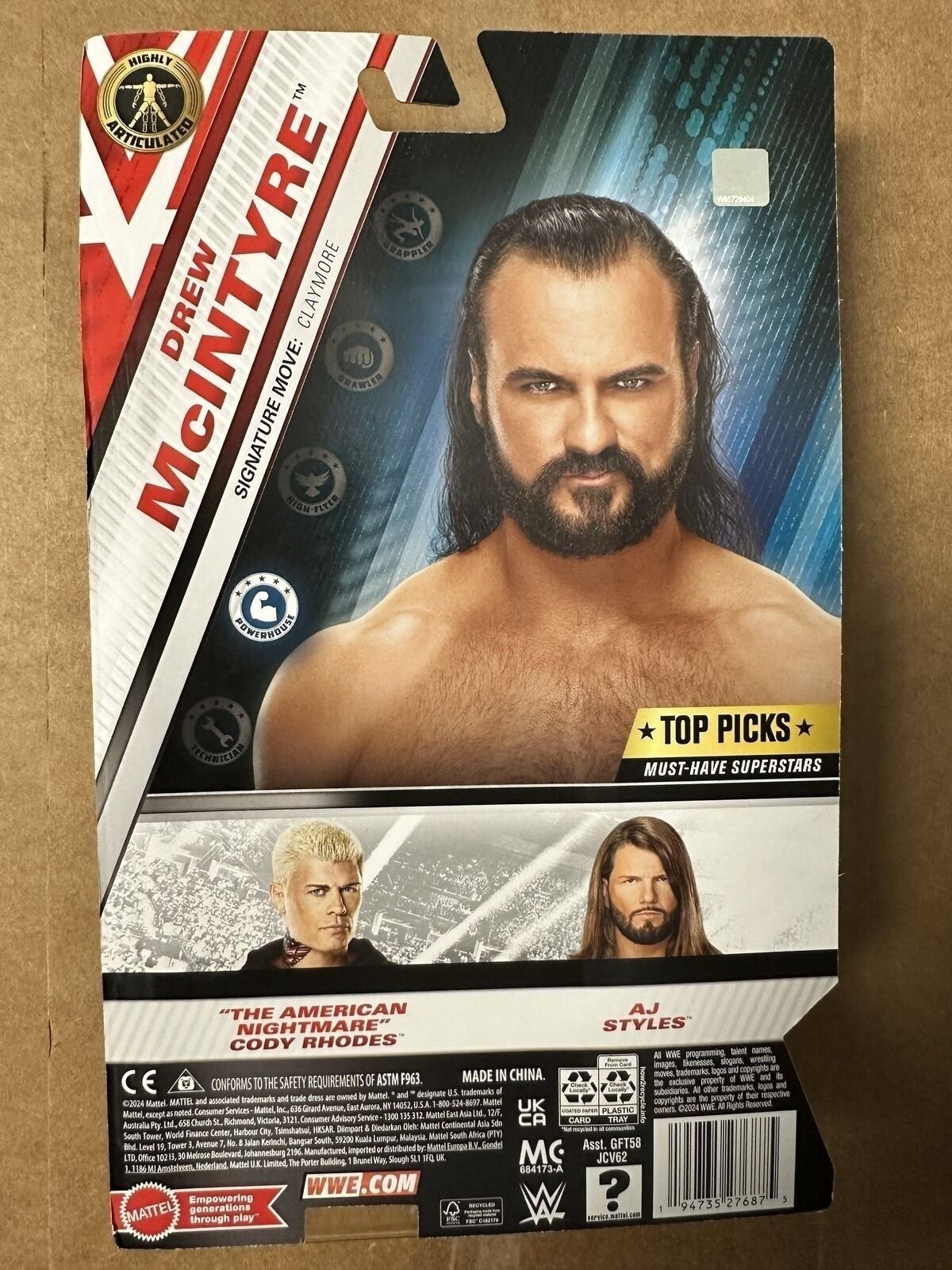 WWE Top Picks Main Event Drew McIntyre- Highly Articulated- Brand New