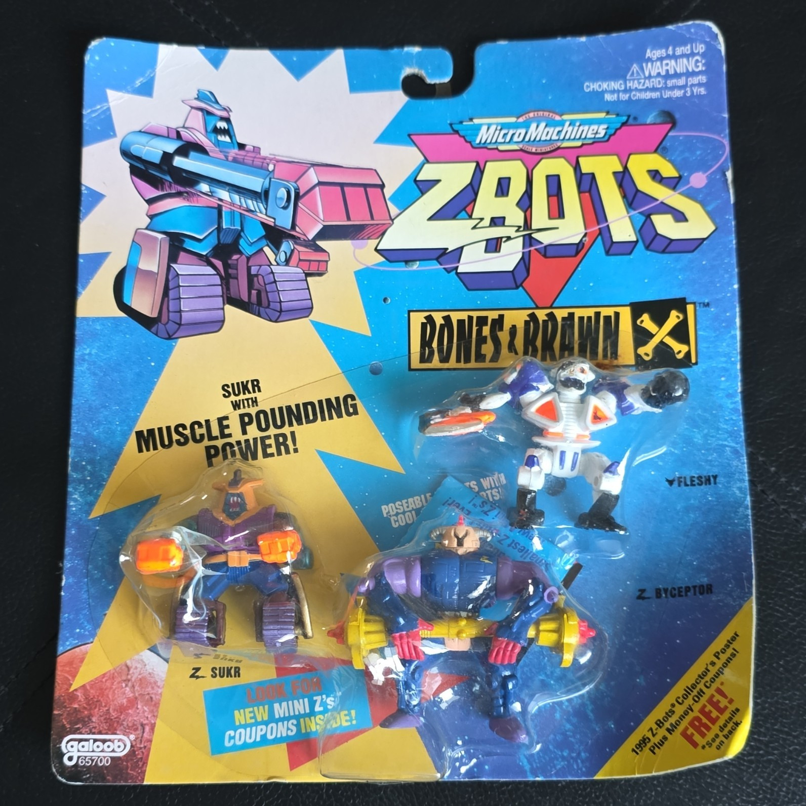 Galoob Micro Machines Zbots Bones & Brawl Set Z. Sukr Z. Byceptor Fleshy.