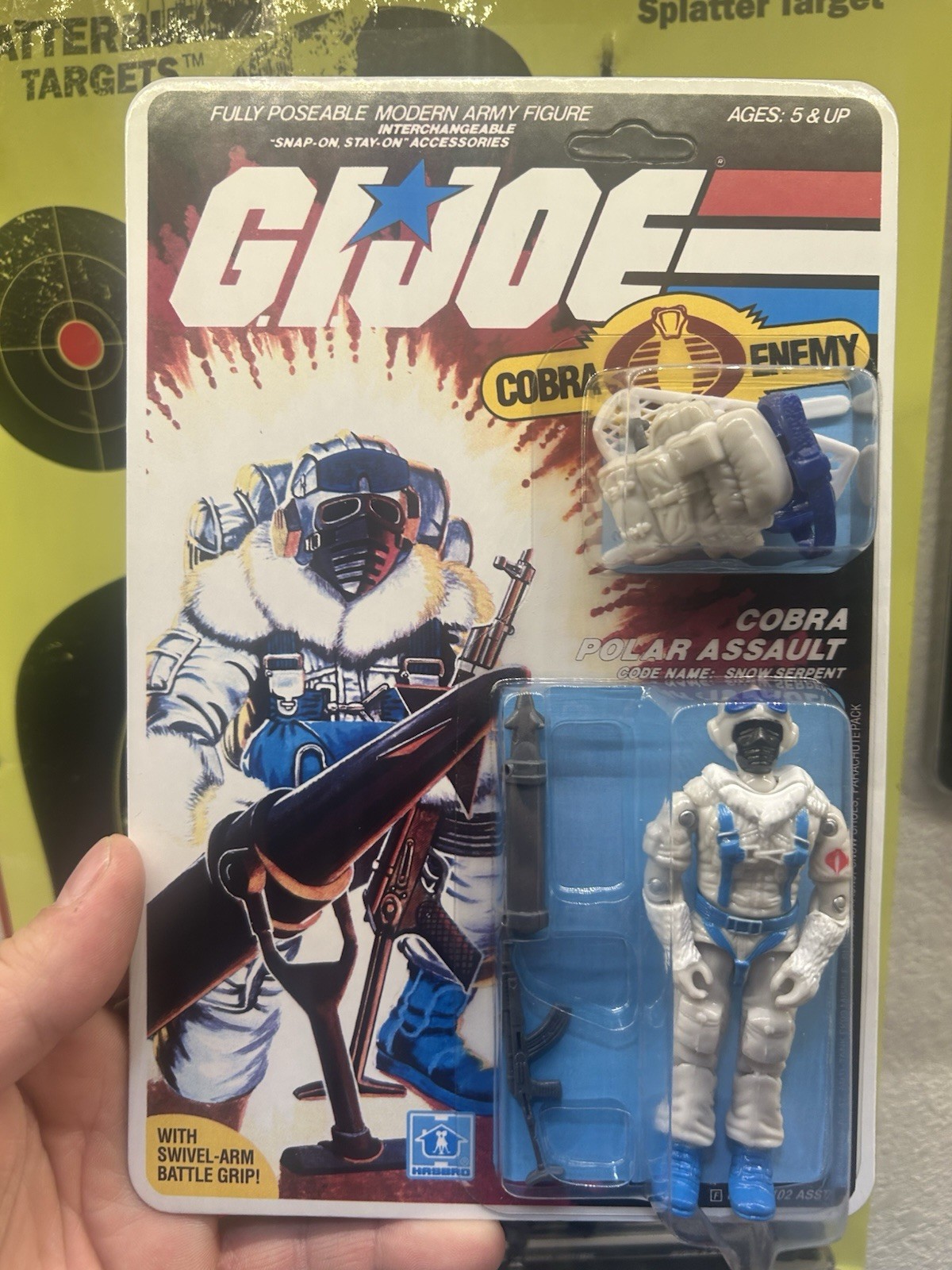 Gi Joe Cobra 1985 Snow Serpent C9.5+ Unpunched Card Beauty ReCarded Blackmajor