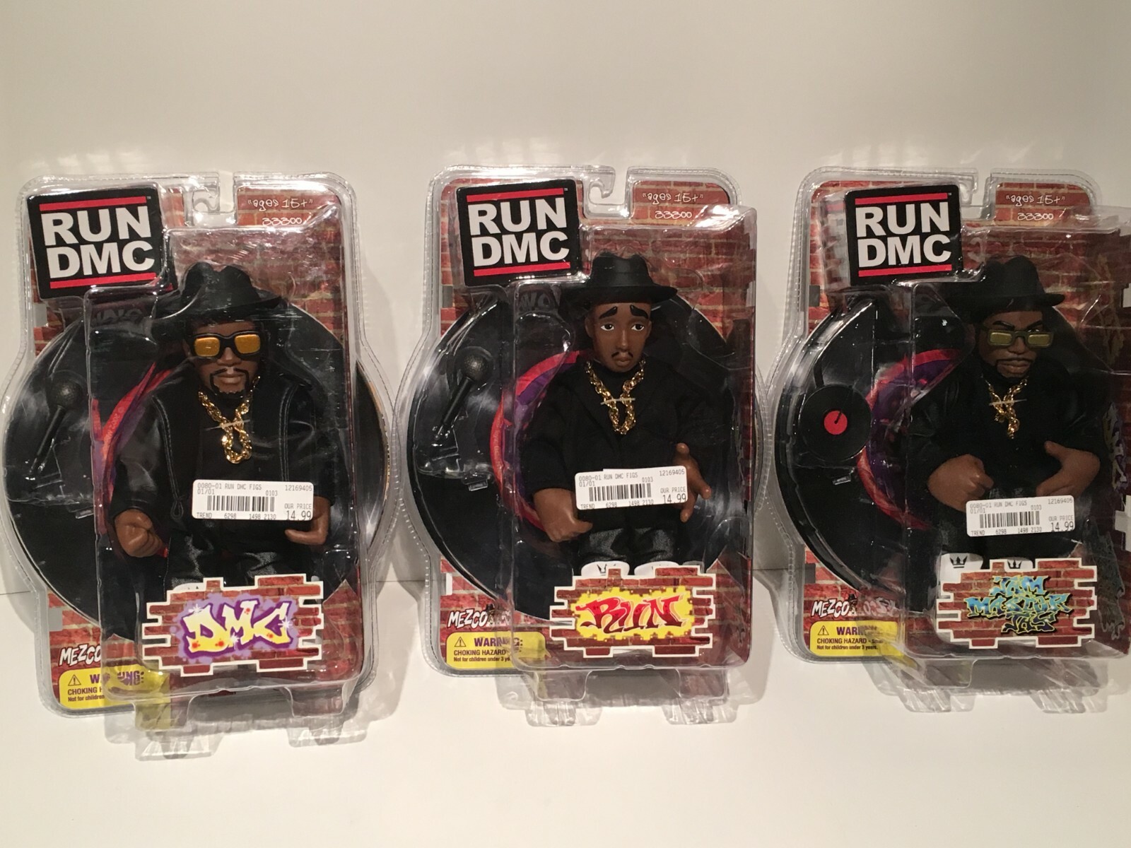 Mezco Run DMC JMJ Jam Master Jay set black suit gold chain mic glasses hat vinyl