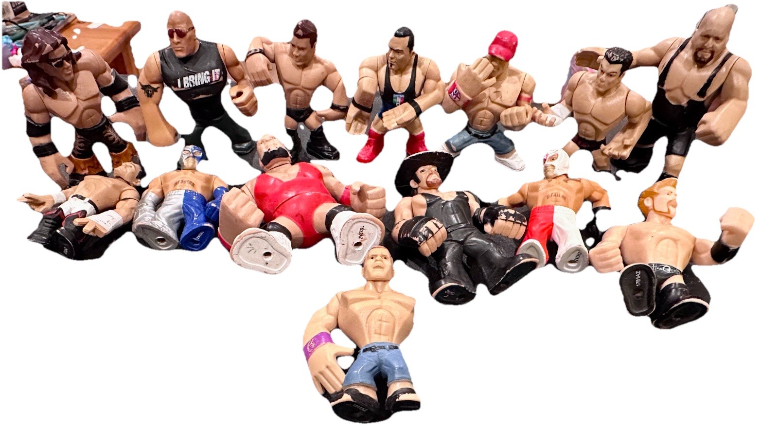 WWE Rumblers Lot of 14 Figures 2-3″ Wrestling Mini Dudes John Cena The Rock