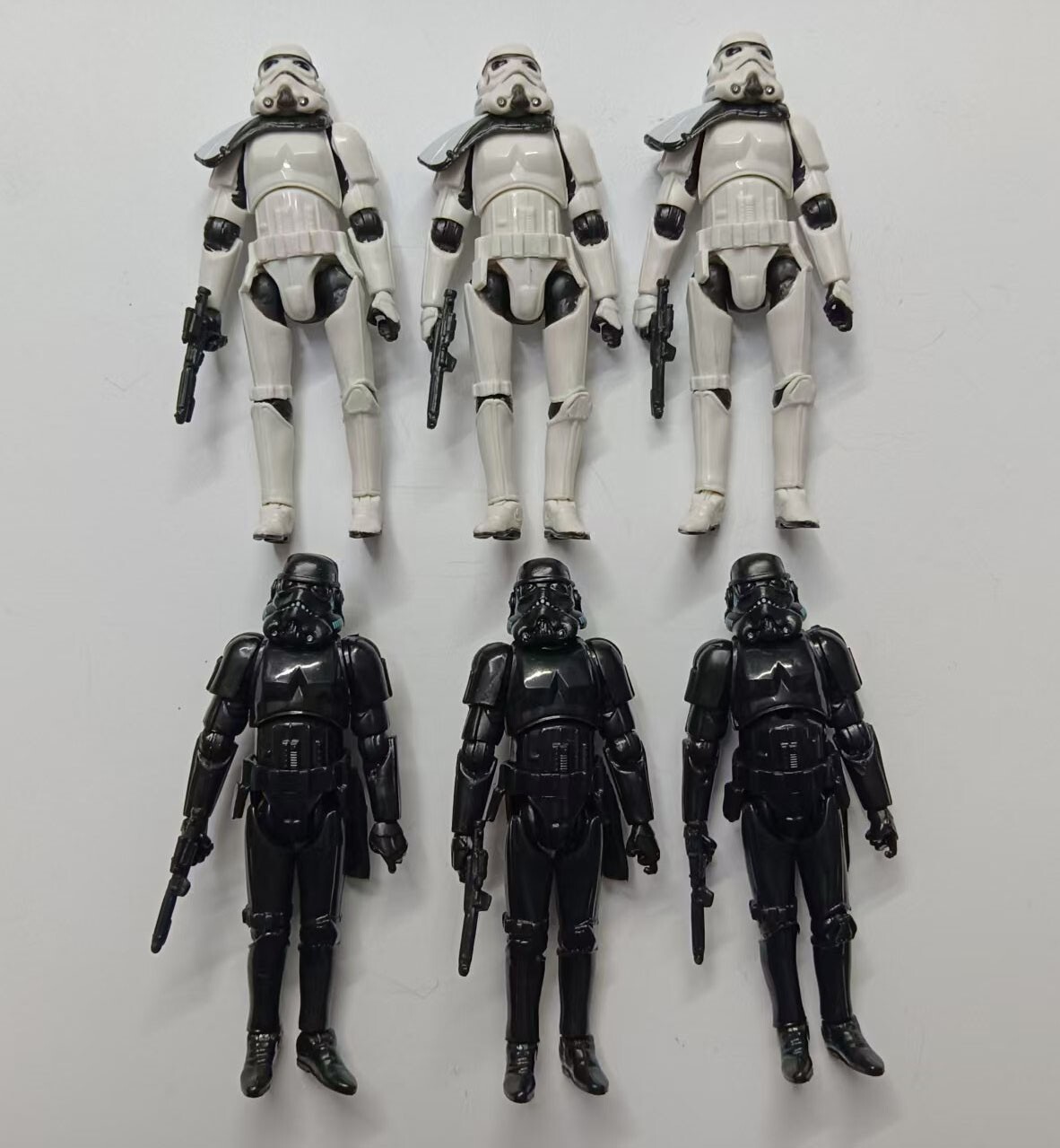 lot of 6 Hasbro Star Wars Shadow Stormtrooper Black Troopers figure w gun 3.75″