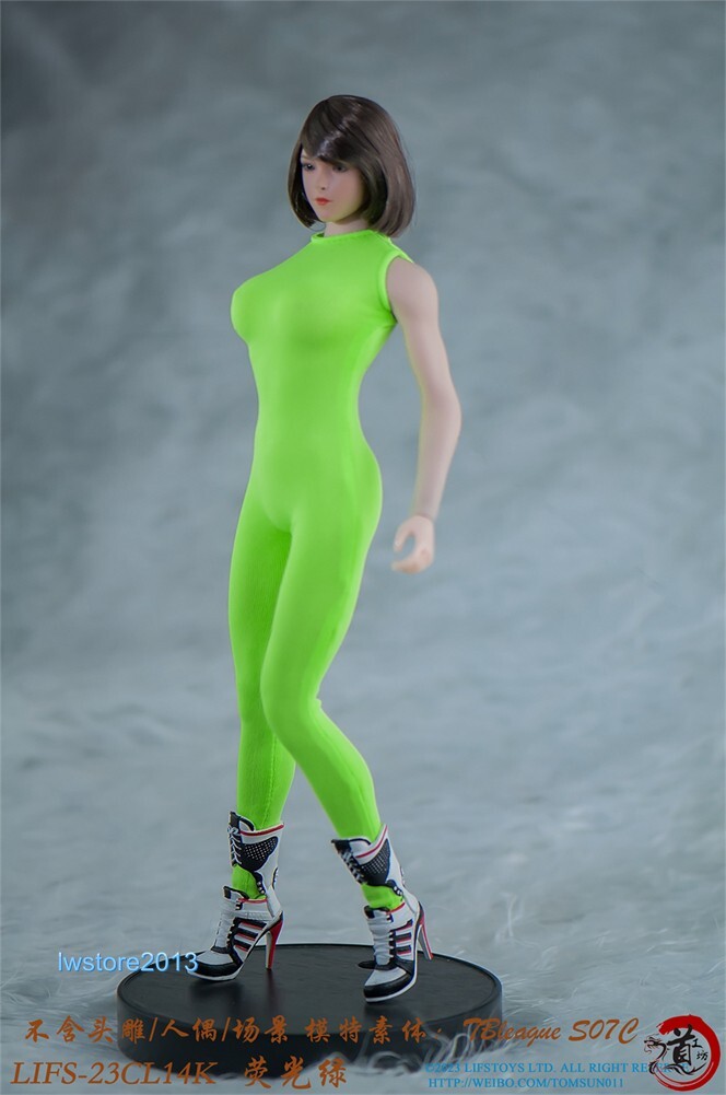 1:6 Bright Green Sleeveless Bodysuit Clothes For 12″ Female PH TBL Figure Body