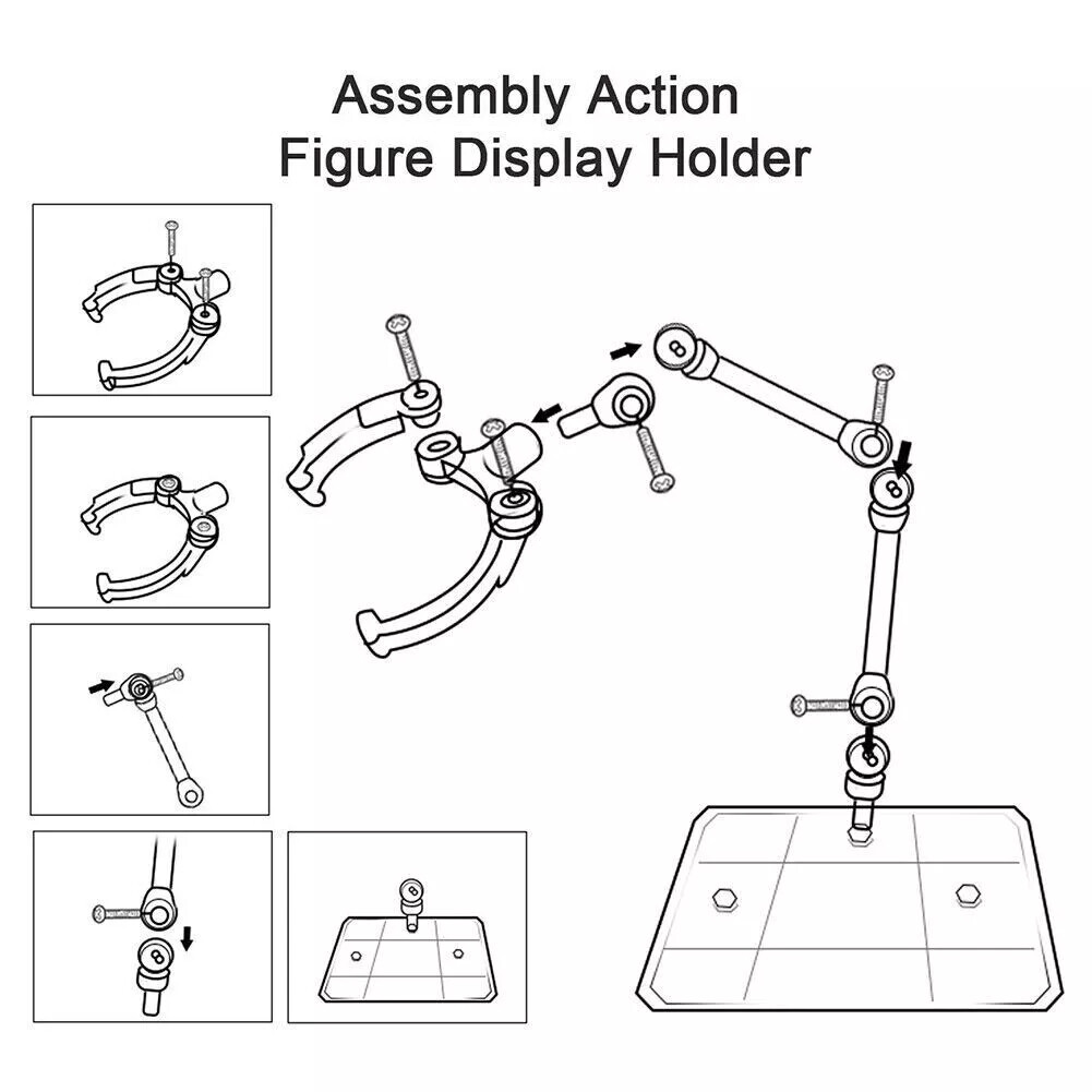 10 × Adjustable Action Figure Display Holder Base Doll Model Support Stand USA