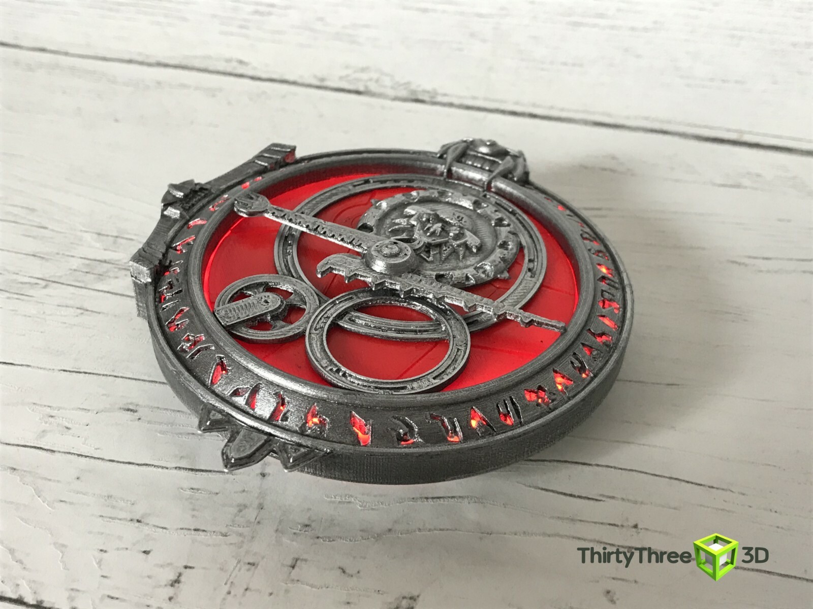 Light Up Amulet of Daylight / Troll Hunters Amulet, Rechargeable LED, 3D Printed
