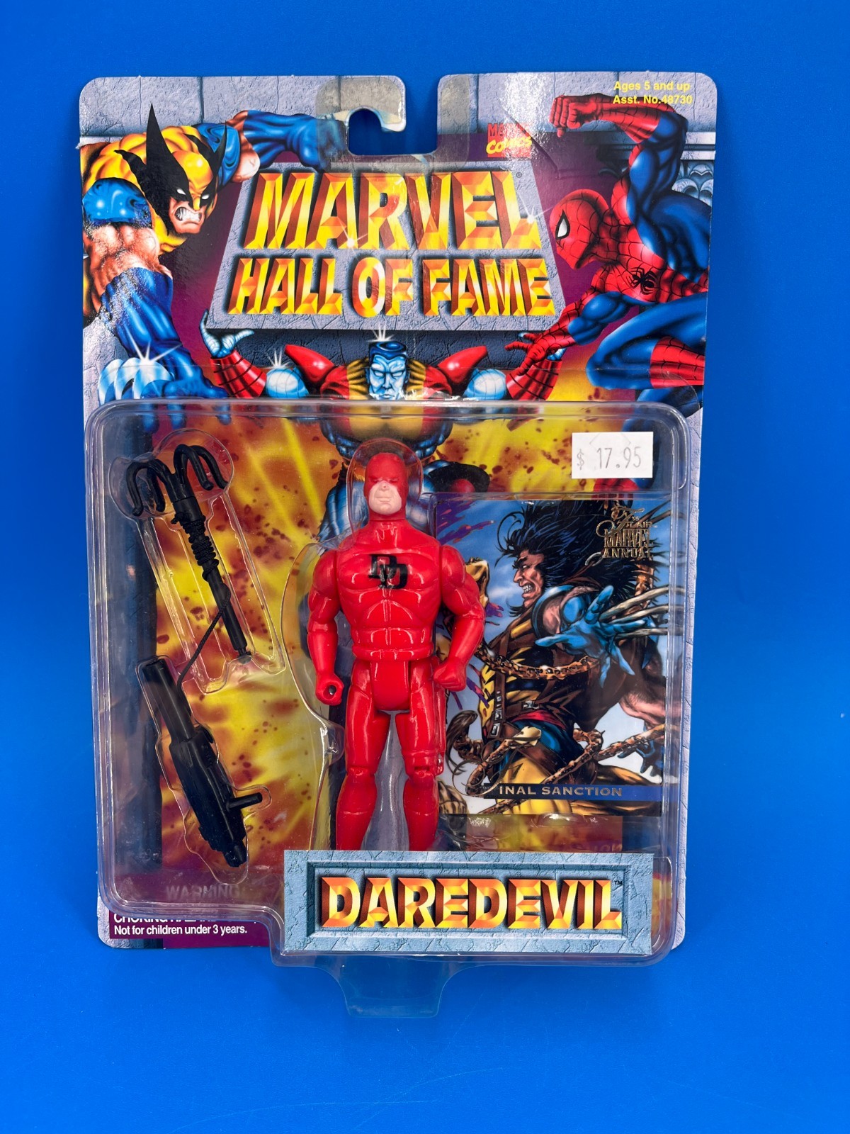 Marvel Hall of Fame Toy Biz 1996 Marvel Comics DAREDEVIL w/ Wolverine CARD