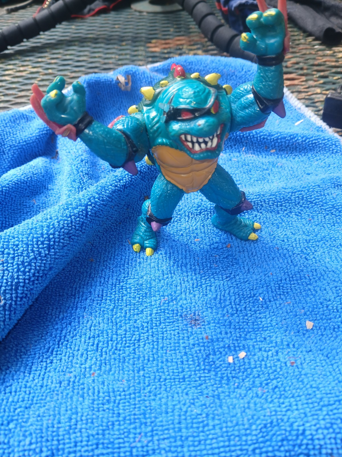Multicolor Turtle Action Figure with Spikes and Claws Cartoon TV Character Slash
