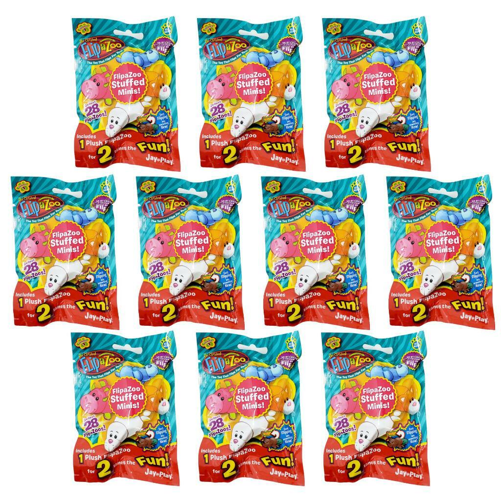 Original FlipaZoo Series 1 Plush Minis Lot of 10 : Sealed Blind Packs!