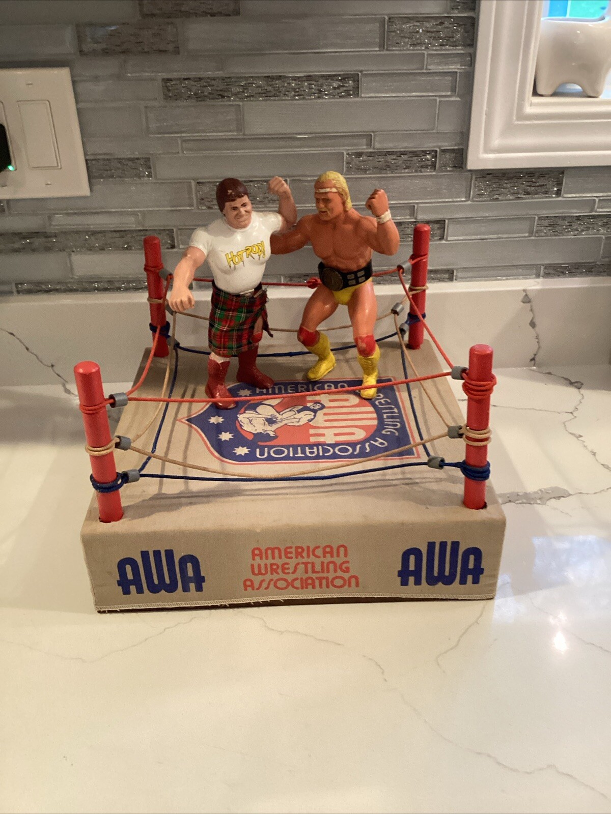 Remco AWA All-Star Wrestling Ring And 1984 Hulk Hogan With Rowdy Roddy Piper