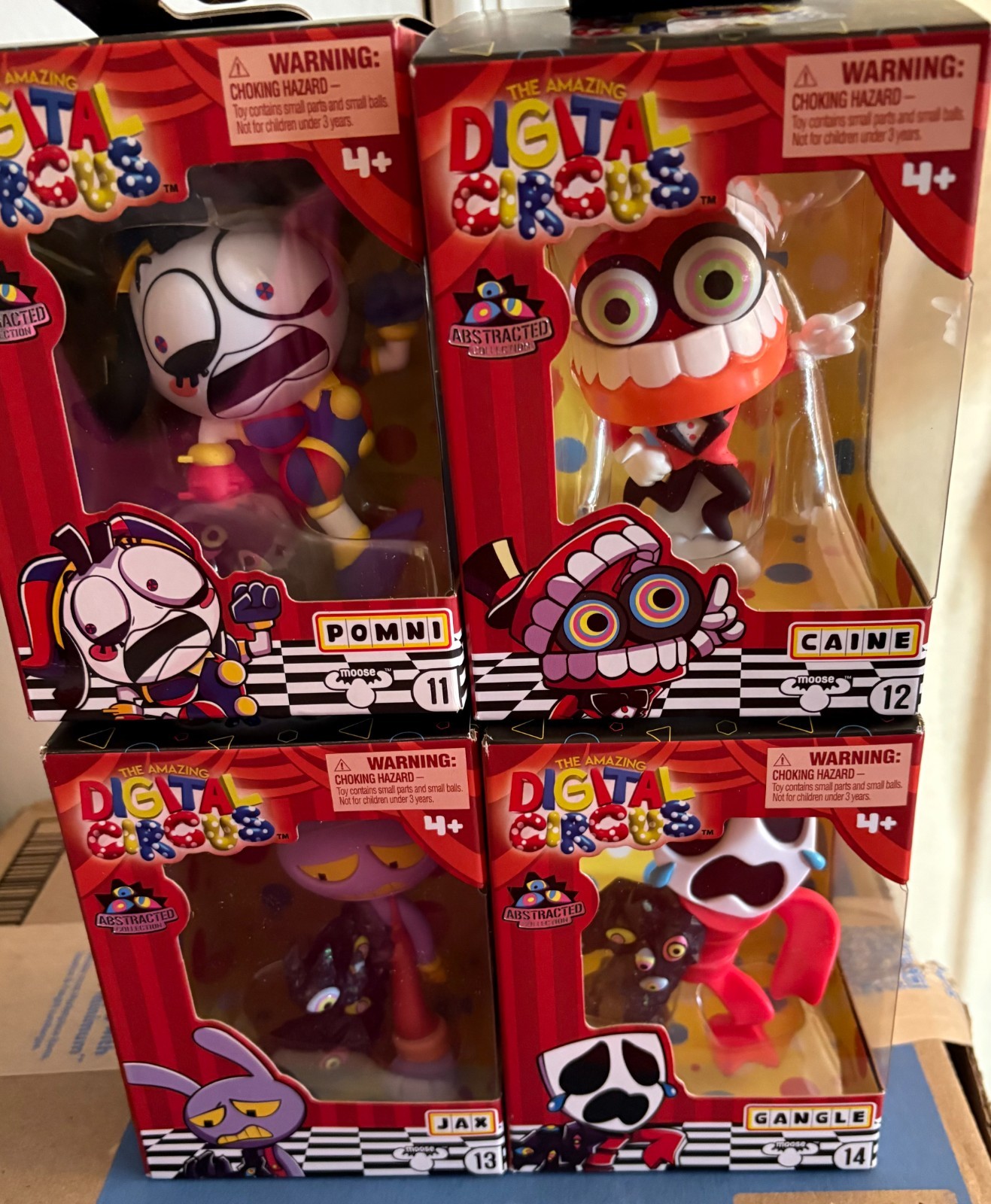 The Amazing Digital Circus 4″ Vinyl Figure Set 4 ABSTRACTED COLLECTION CAINE NEW