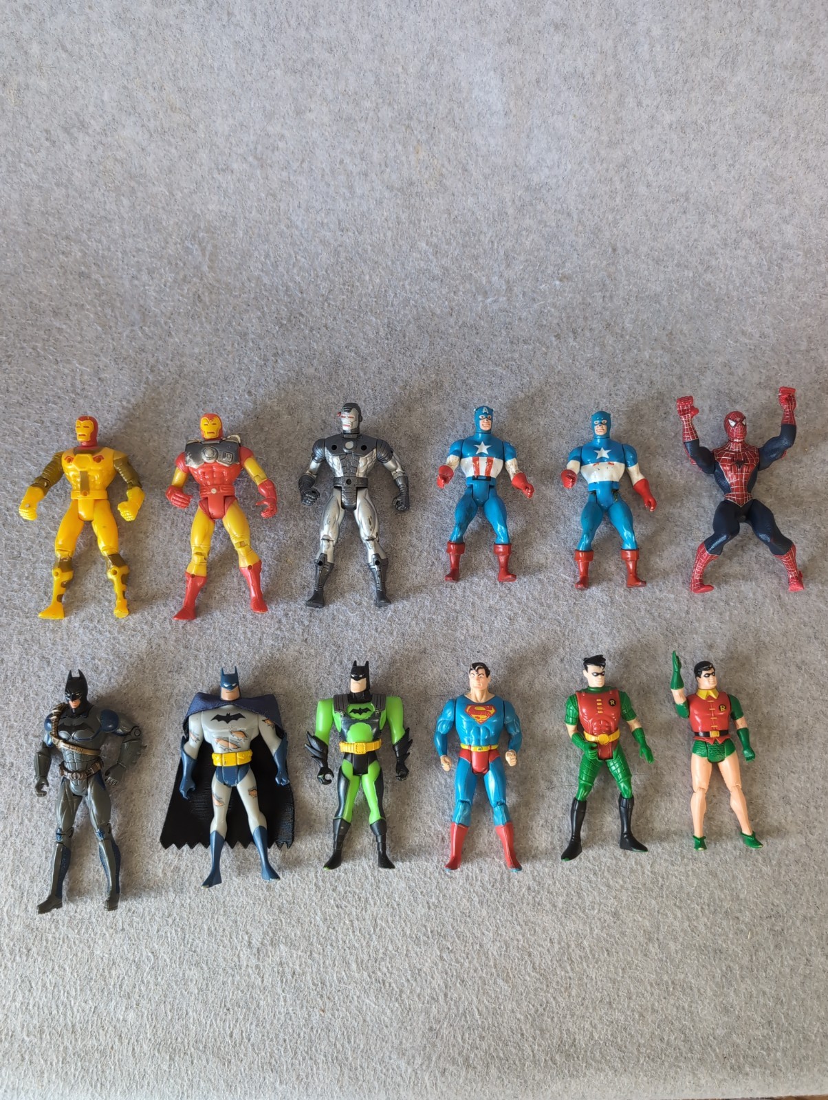 Superhero Action Figure Lot 12 Marvel DC Vintage 1980’s & 1990’s Kenner Toy Biz