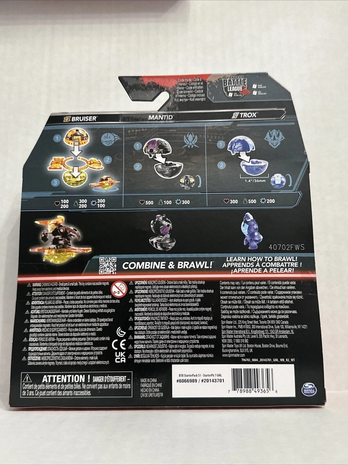 BAKUGAN Generation 3 Starter Pack Special Attack Bruiser Mantid Titaniam Trox