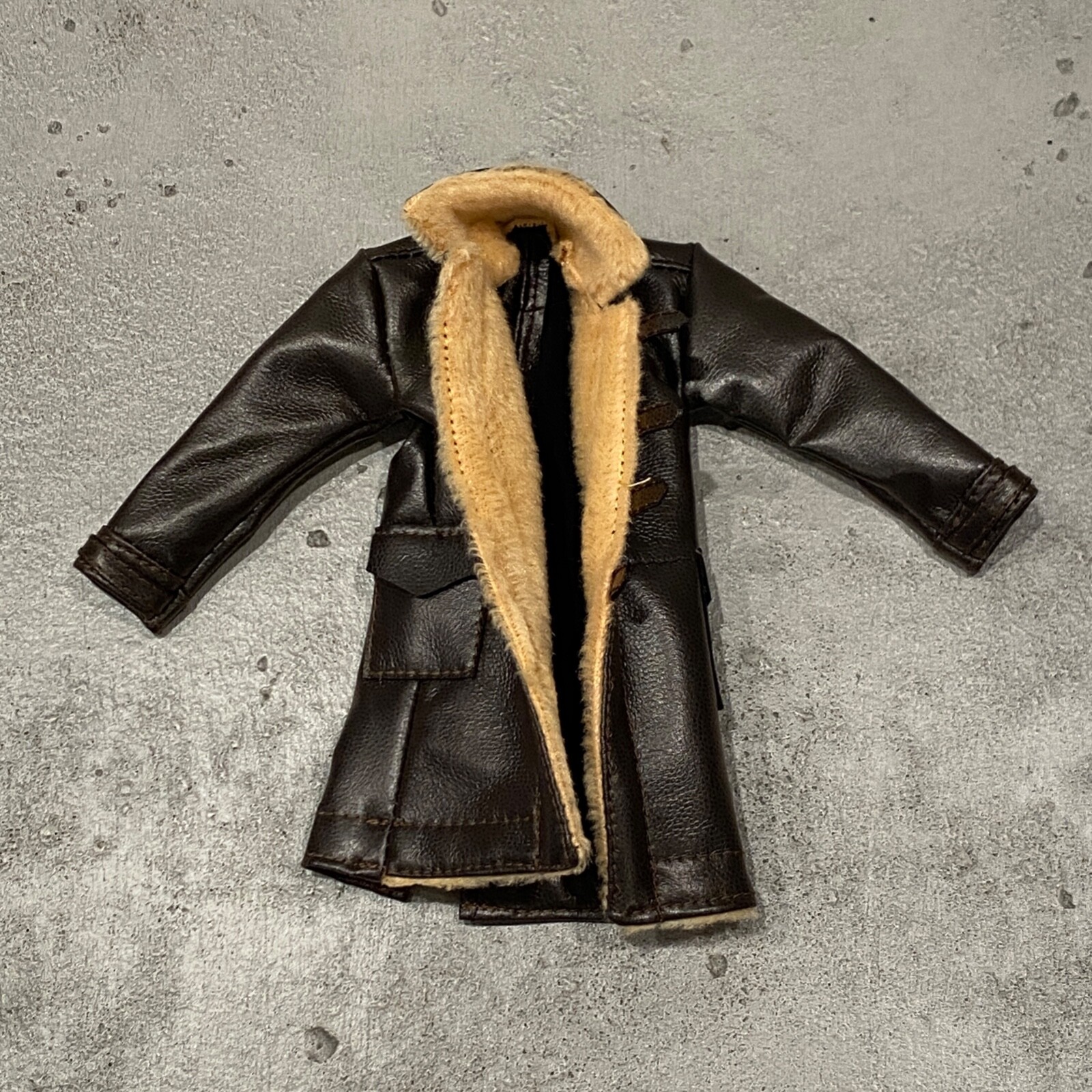 PB-MF-BANE-LTC: Deluxe Faux Leather Dark Brown Coat for McFarlane TDKR Bane