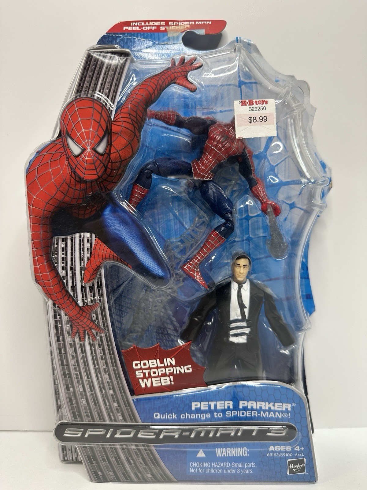 Spider-Man 3 Peter Parker Quick Change to Spiderman NOS