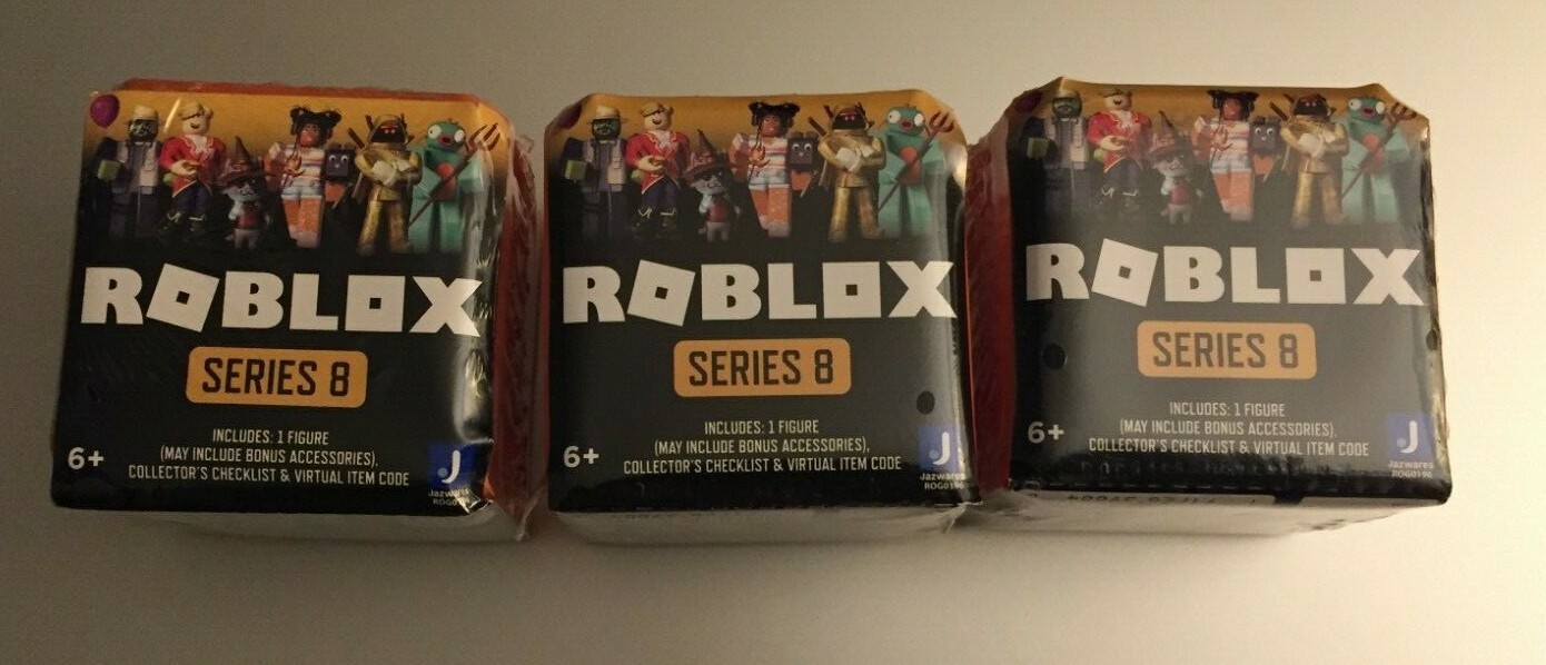 LOT of (3) ROBLOX CELEBRITY SERIES 8 Orange Sealed Blind Box Mystery Figures