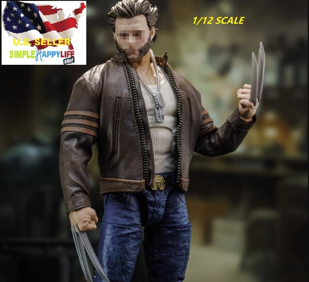 1/12 Wolverine Logan Brown Jacket Leather FOR 6” Figure Marvel Legends ❶USA❶